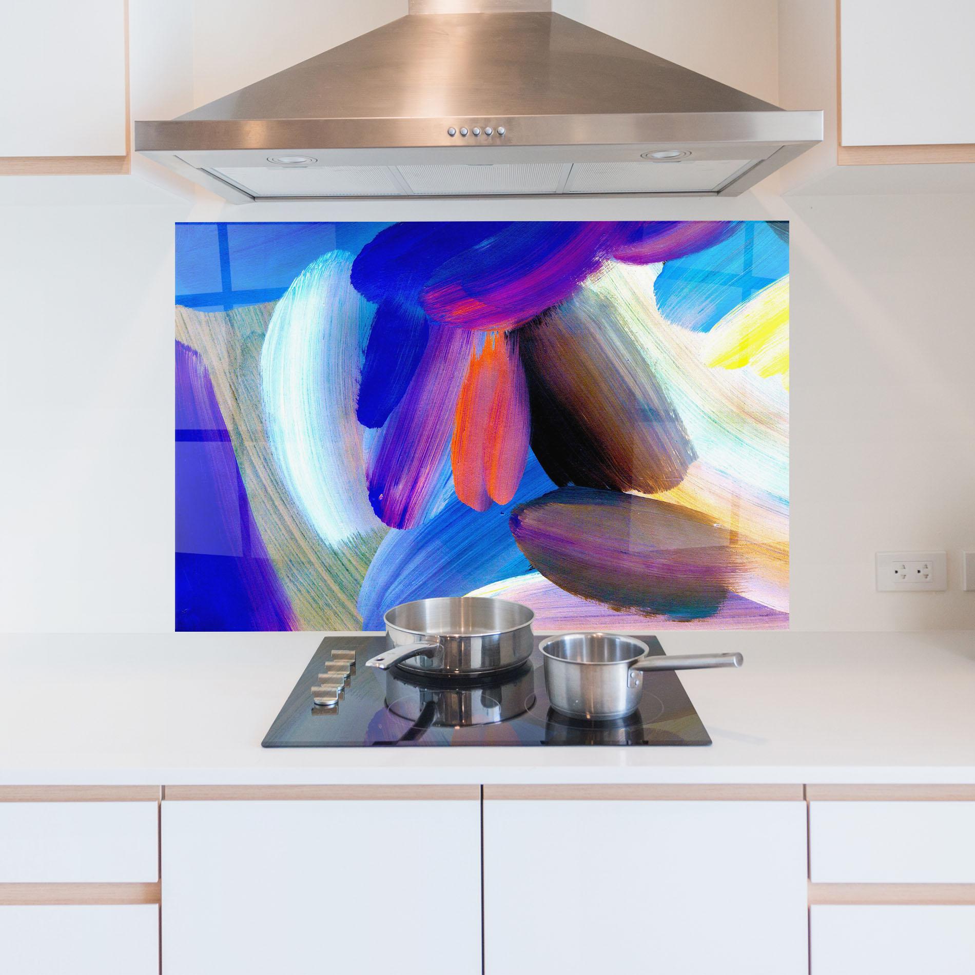 Küchenrückwand Glas Colorful Abstract mockup 5