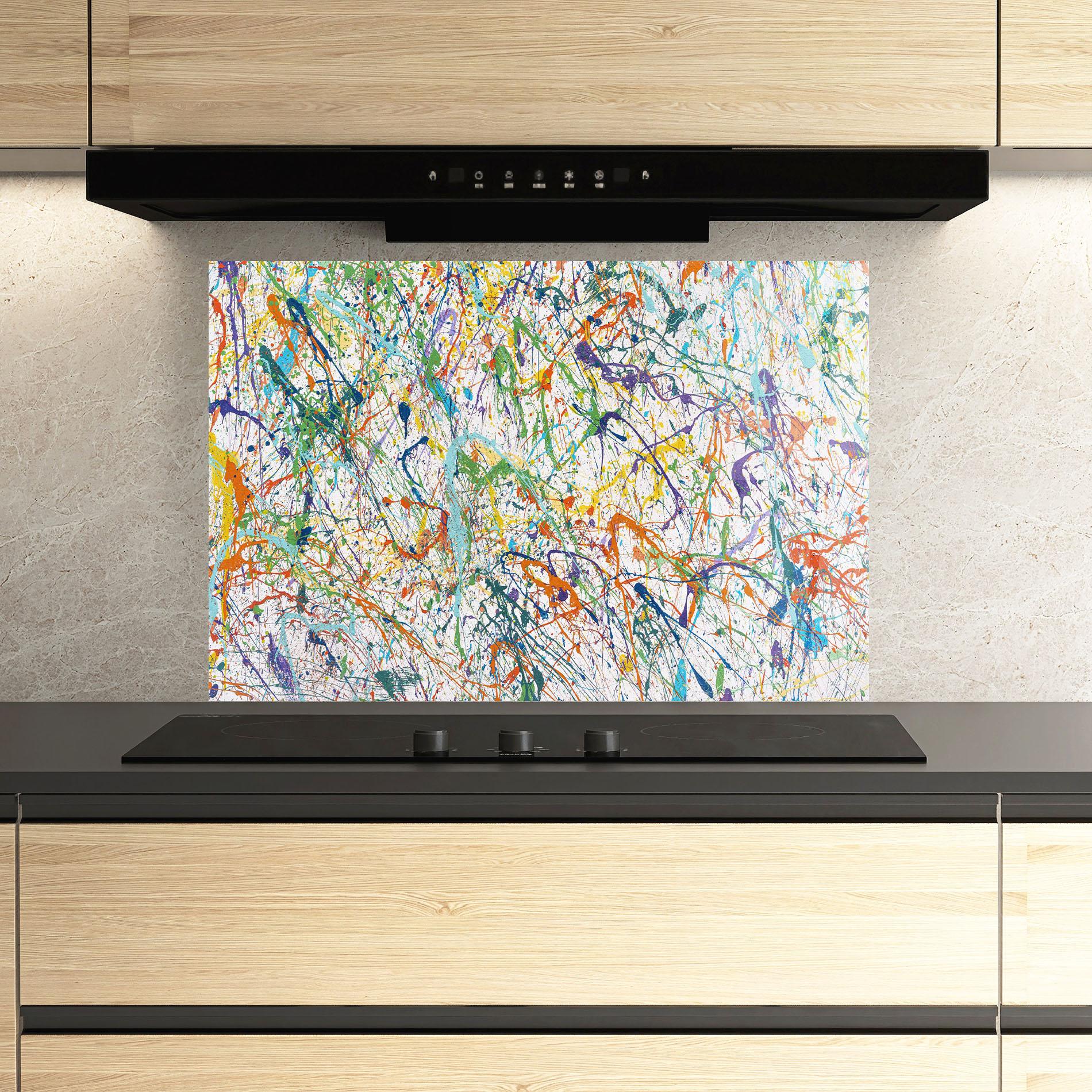 Küchenrückwand Glas Art Explosion mockup 3