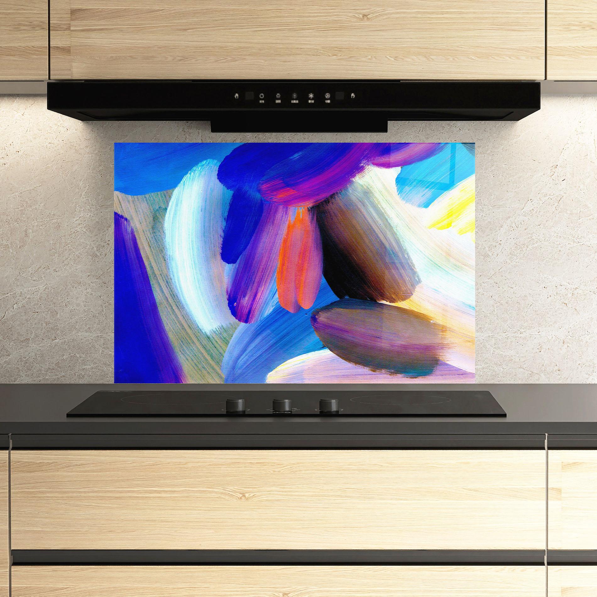 Küchenrückwand Glas Colorful Abstract mockup 3