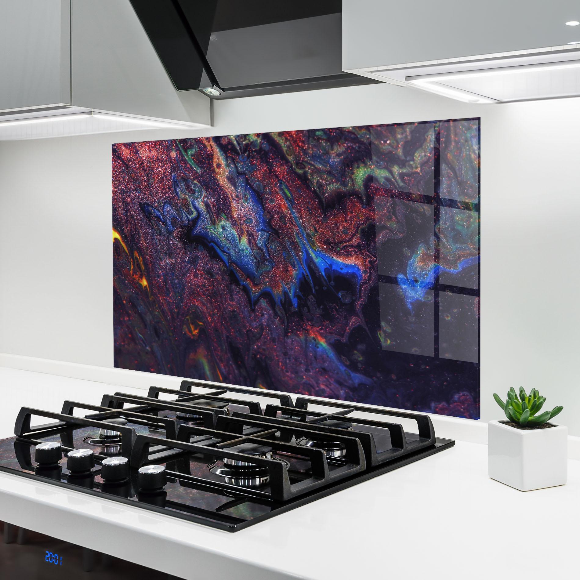 Küchenrückwand Glas Abstract Shadows mockup 6