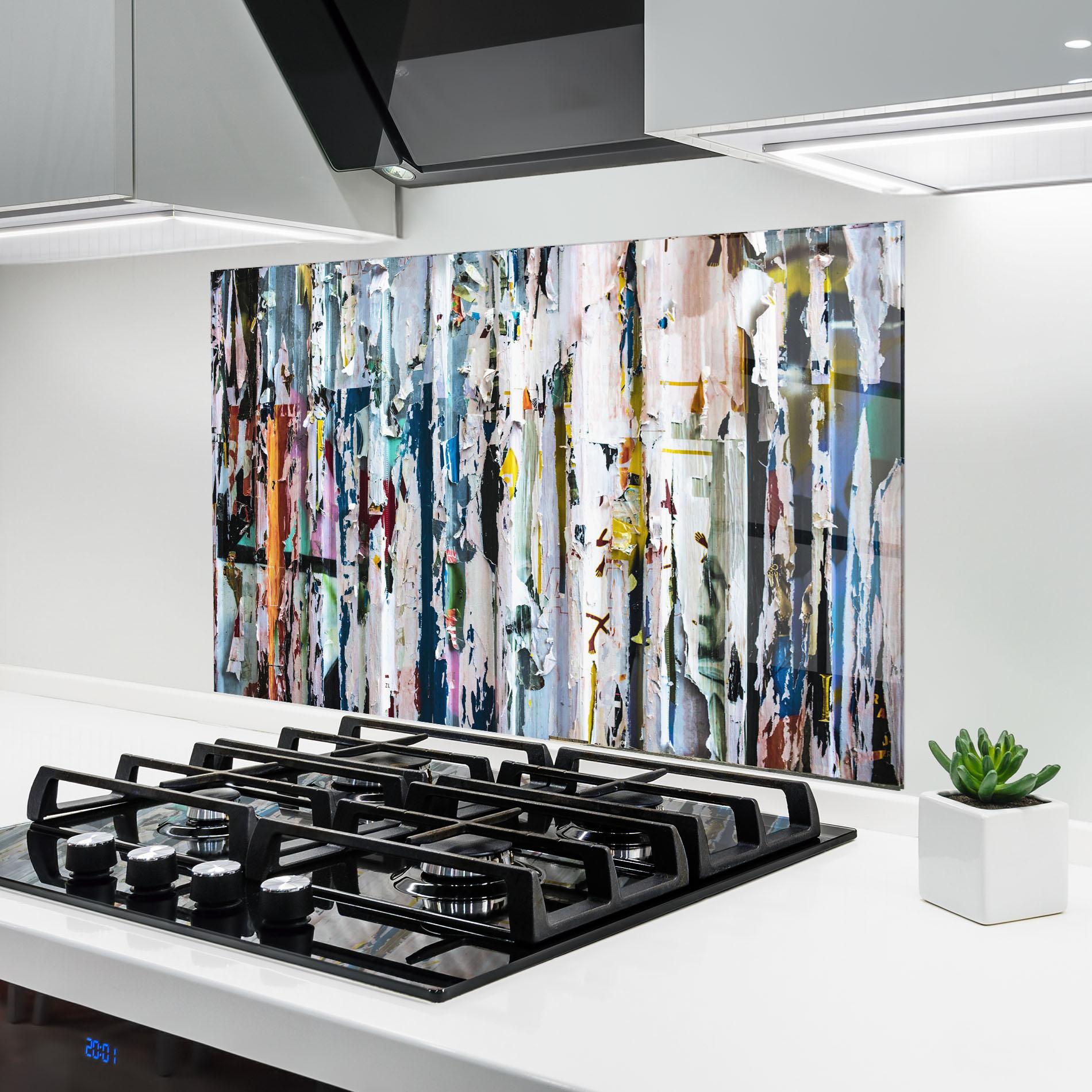 Küchenrückwand Glas Abstract Torn Paper mockup 6