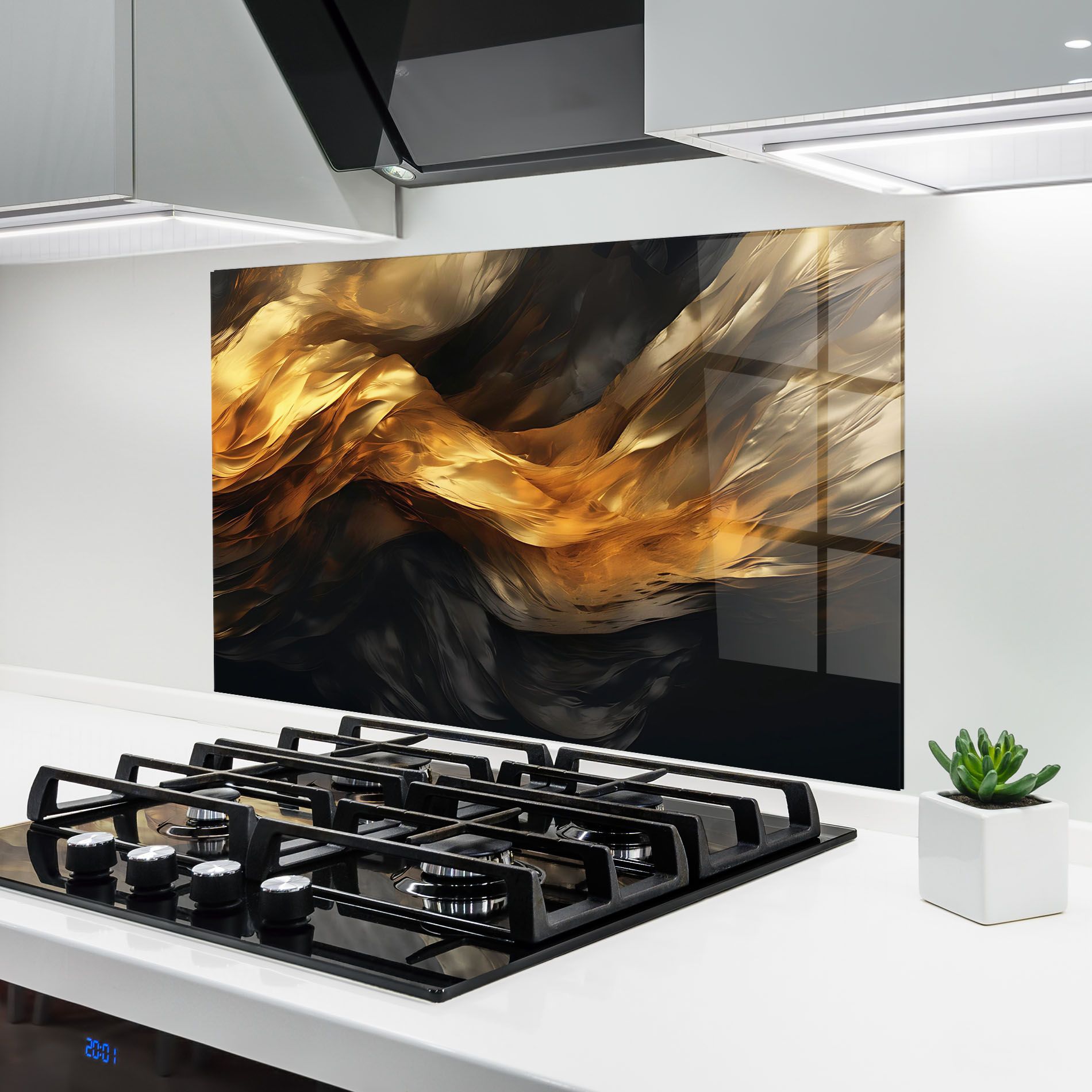 Golden Waves With Black mockup 6