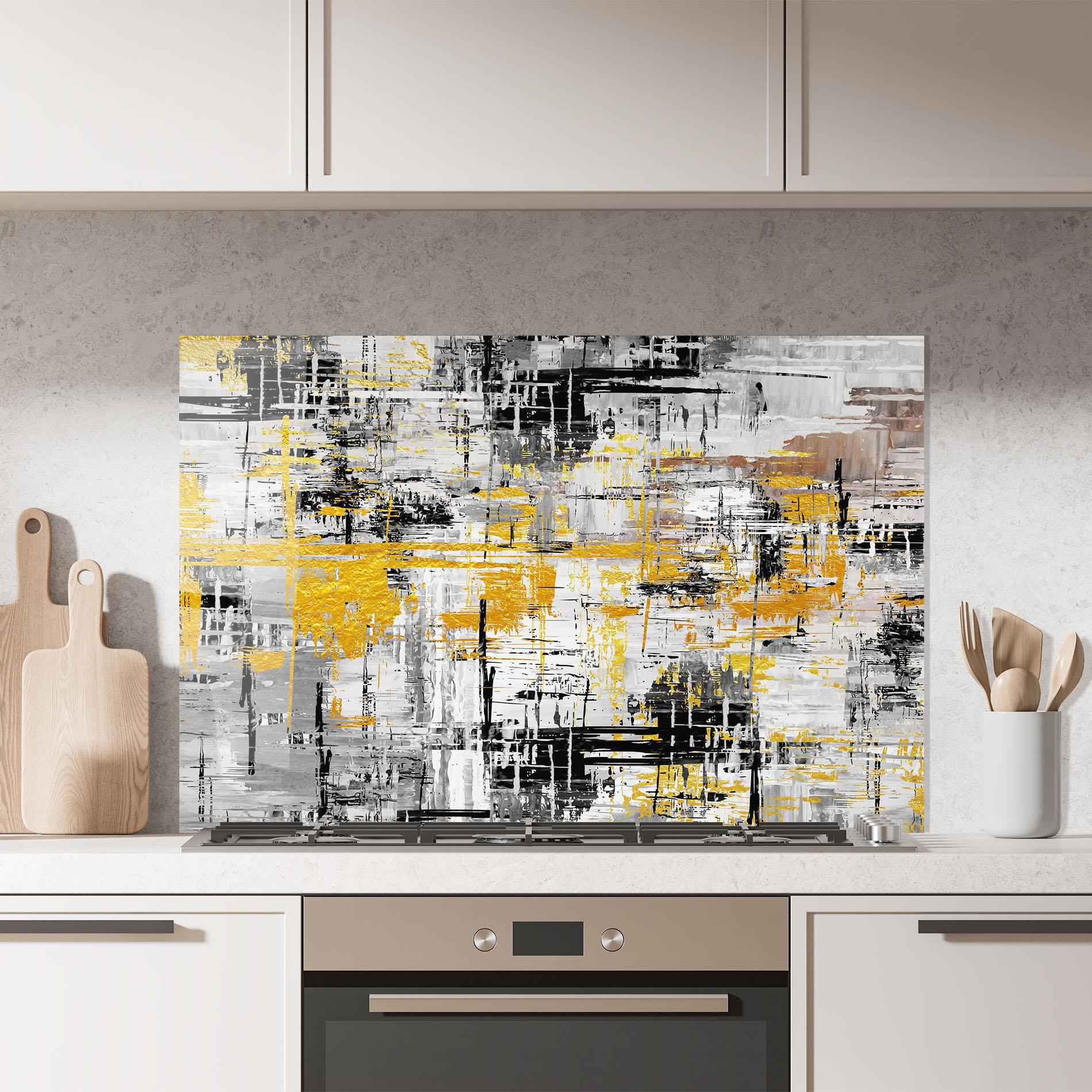 Küchenrückwand Glas Abstract Mix Color mockup 7
