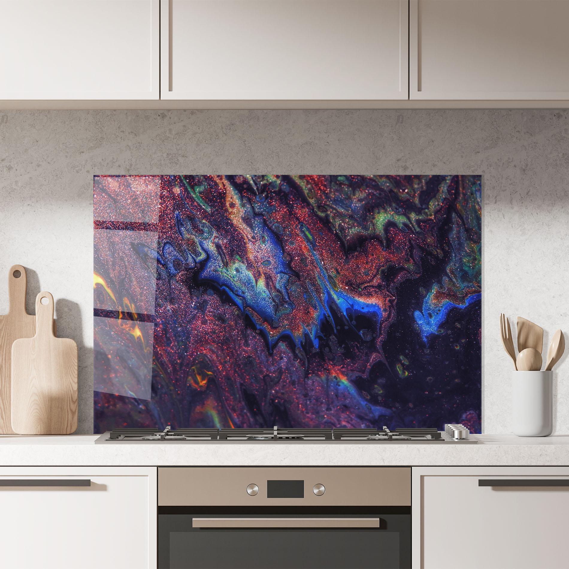 Küchenrückwand Glas Abstract Shadows mockup 7