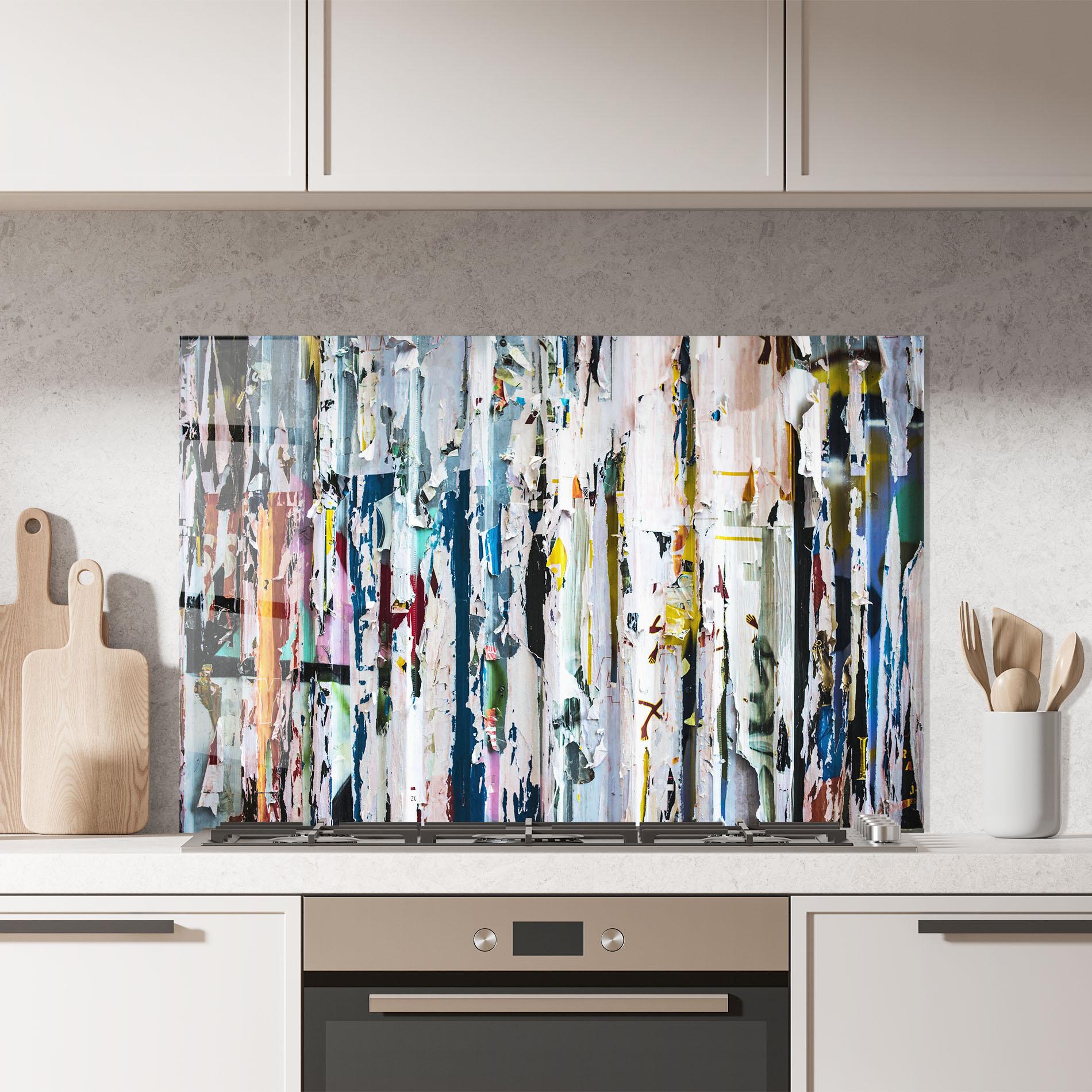 Küchenrückwand Glas Abstract Torn Paper mockup 7