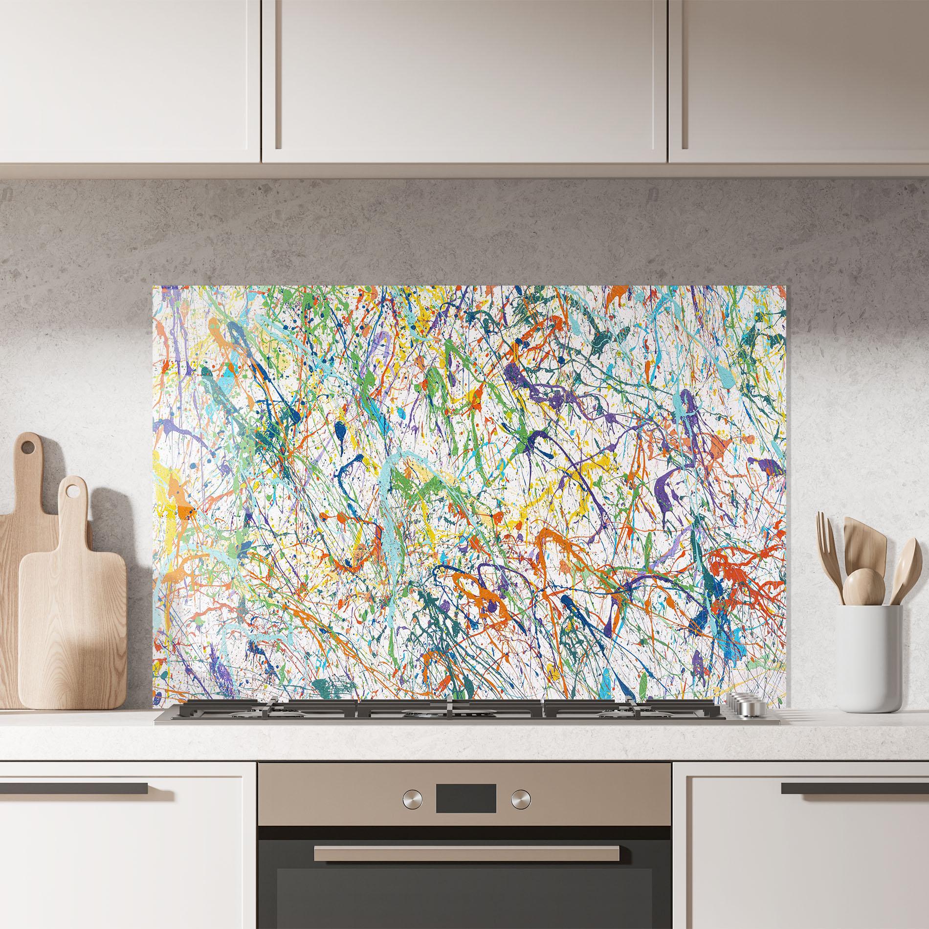 Küchenrückwand Glas Art Explosion mockup 7