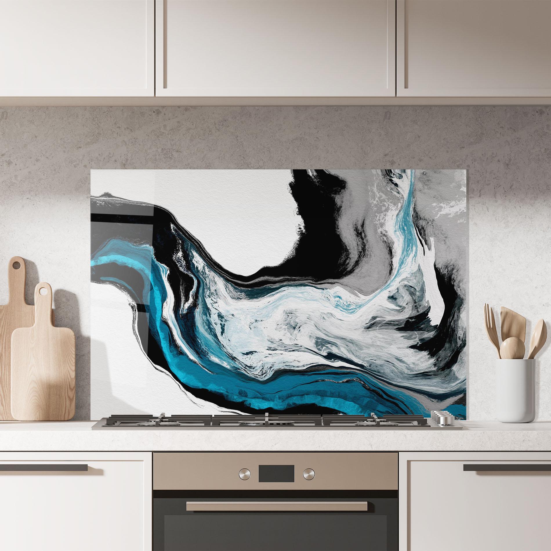 Küchenrückwand Glas Beautiful Abstract Wave mockup 7