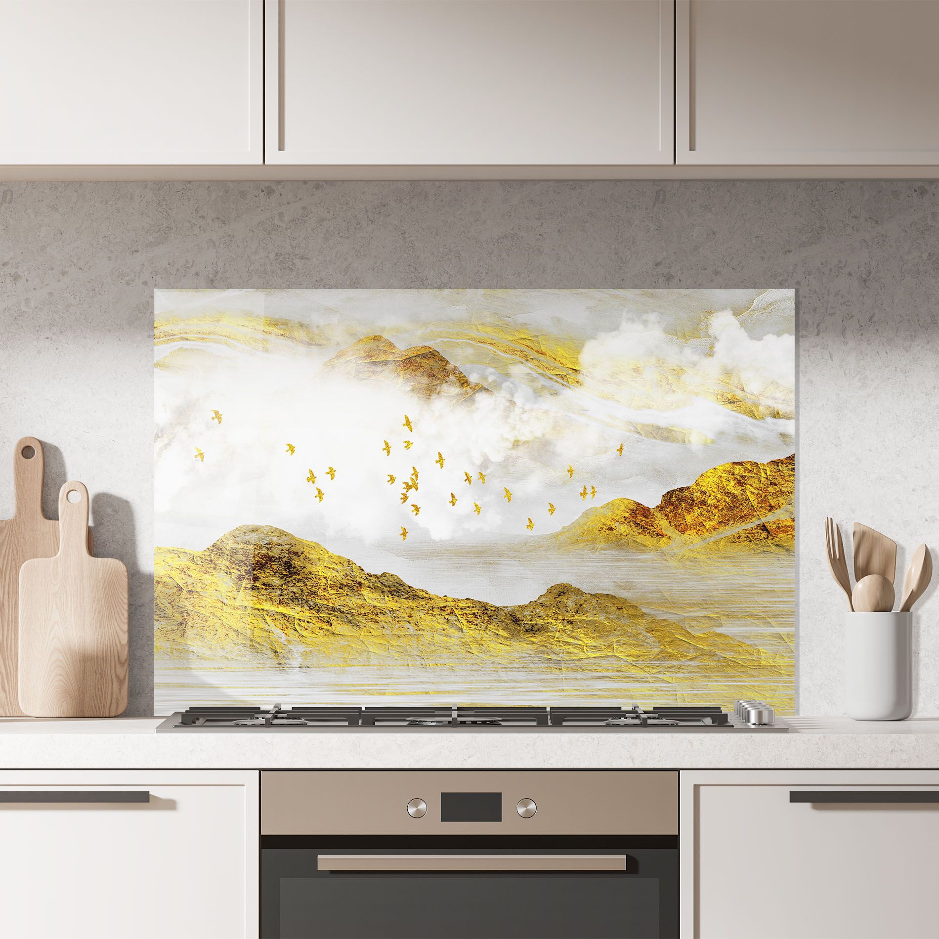 Gold Mountains Abstract mockup 7