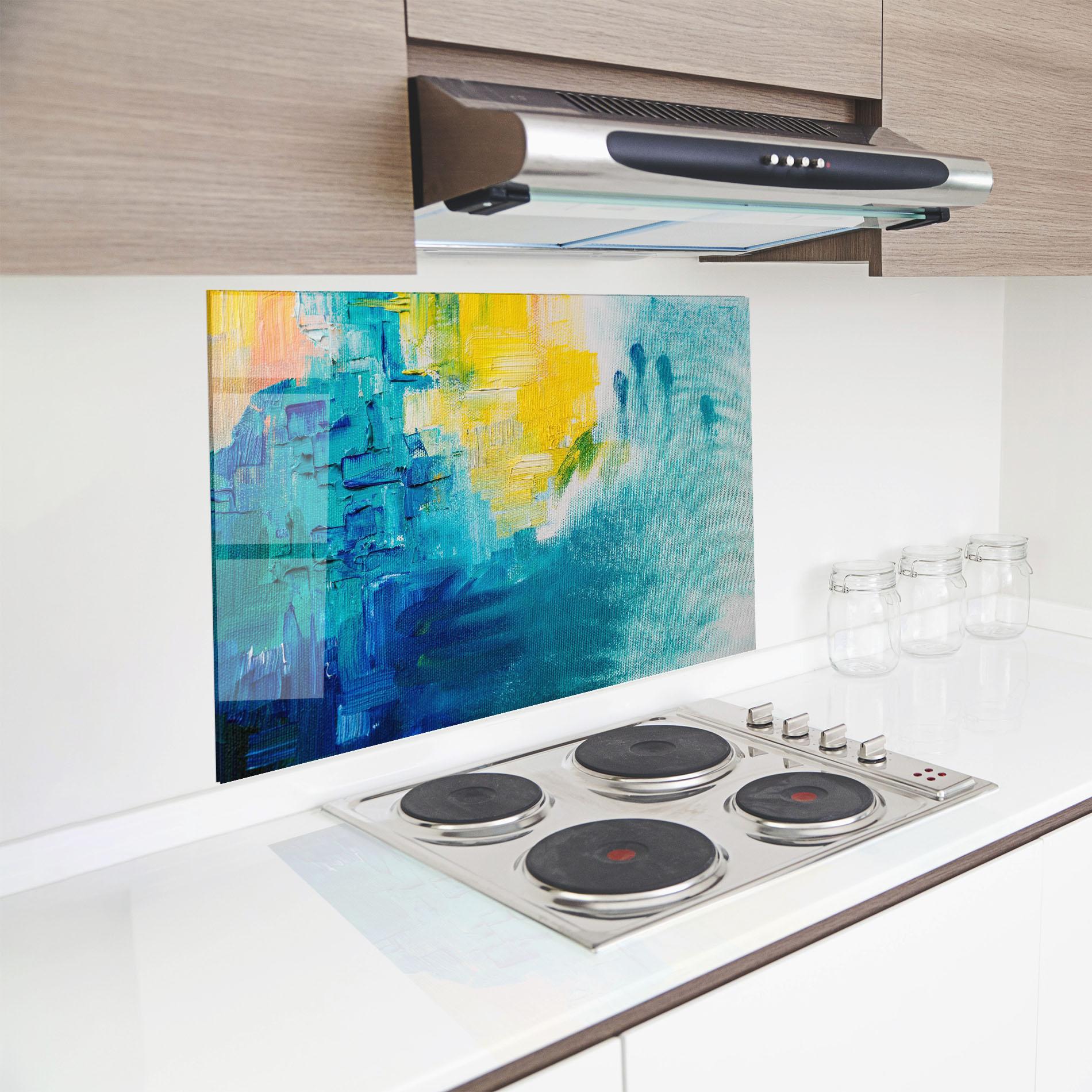 Küchenrückwand Glas Abstract Hand Mark mockup 8