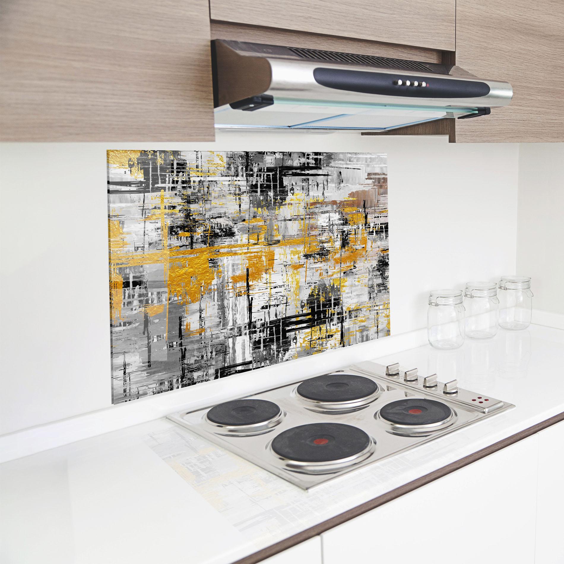 Küchenrückwand Glas Abstract Mix Color mockup 8