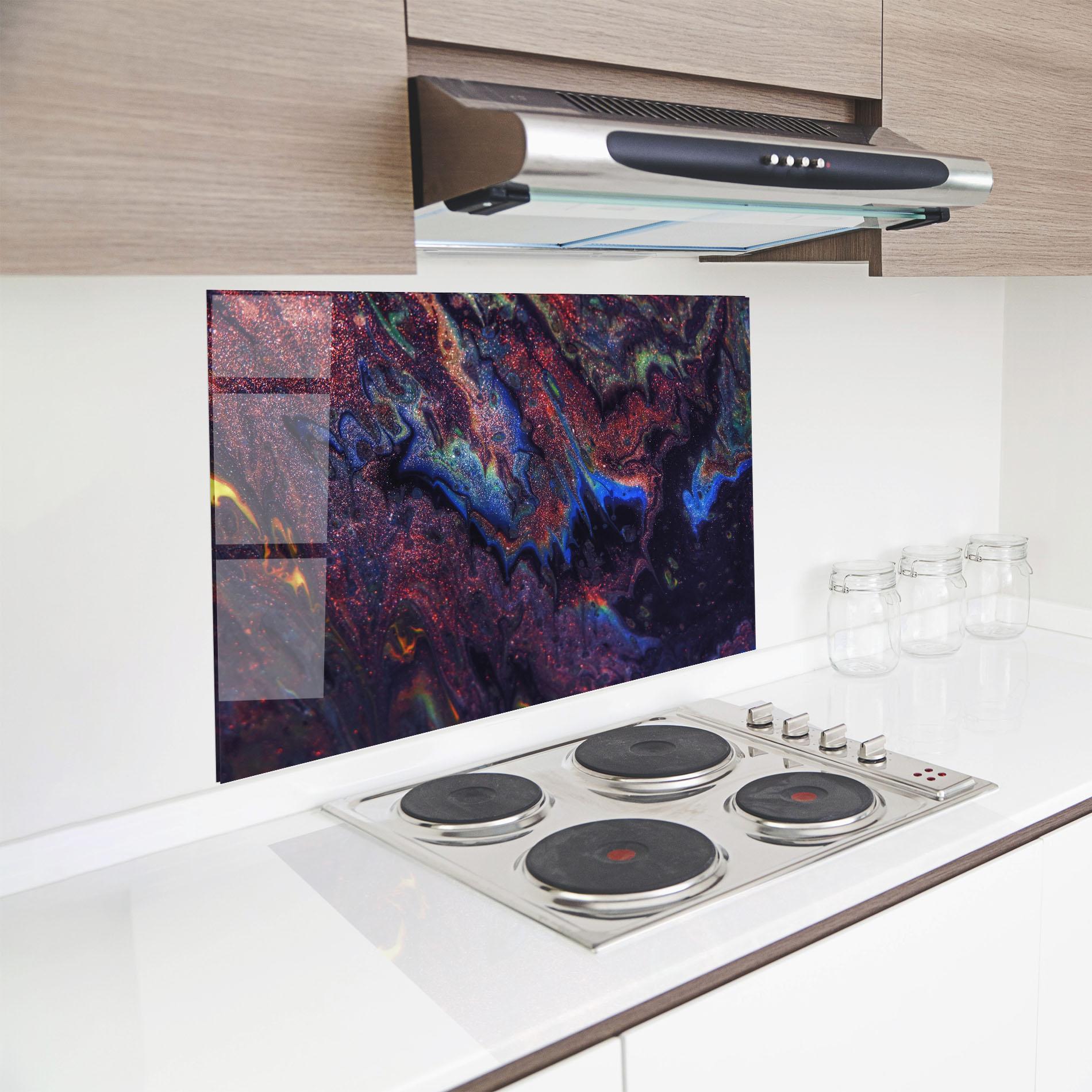 Küchenrückwand Glas Abstract Shadows mockup 8