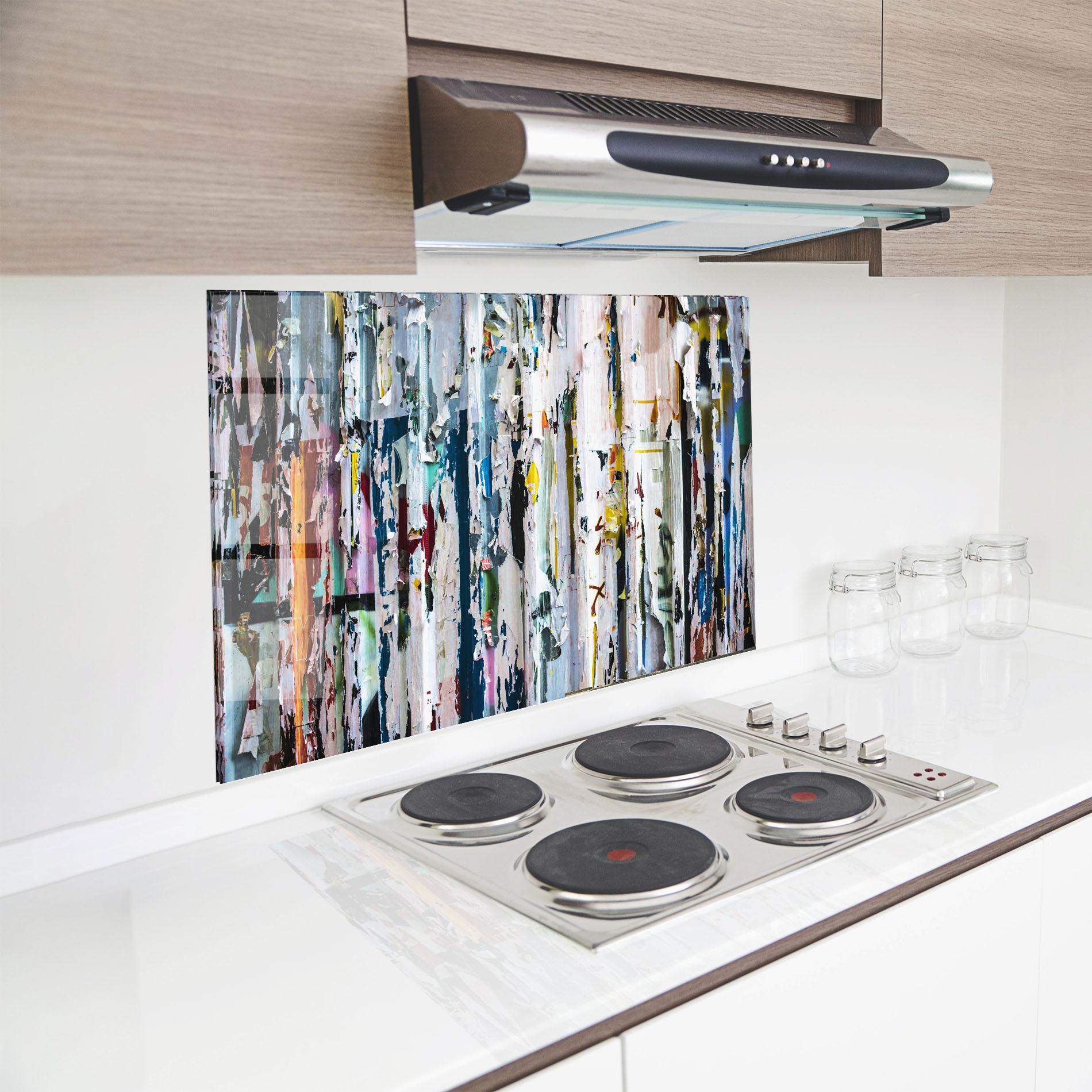 Küchenrückwand Glas Abstract Torn Paper mockup 8