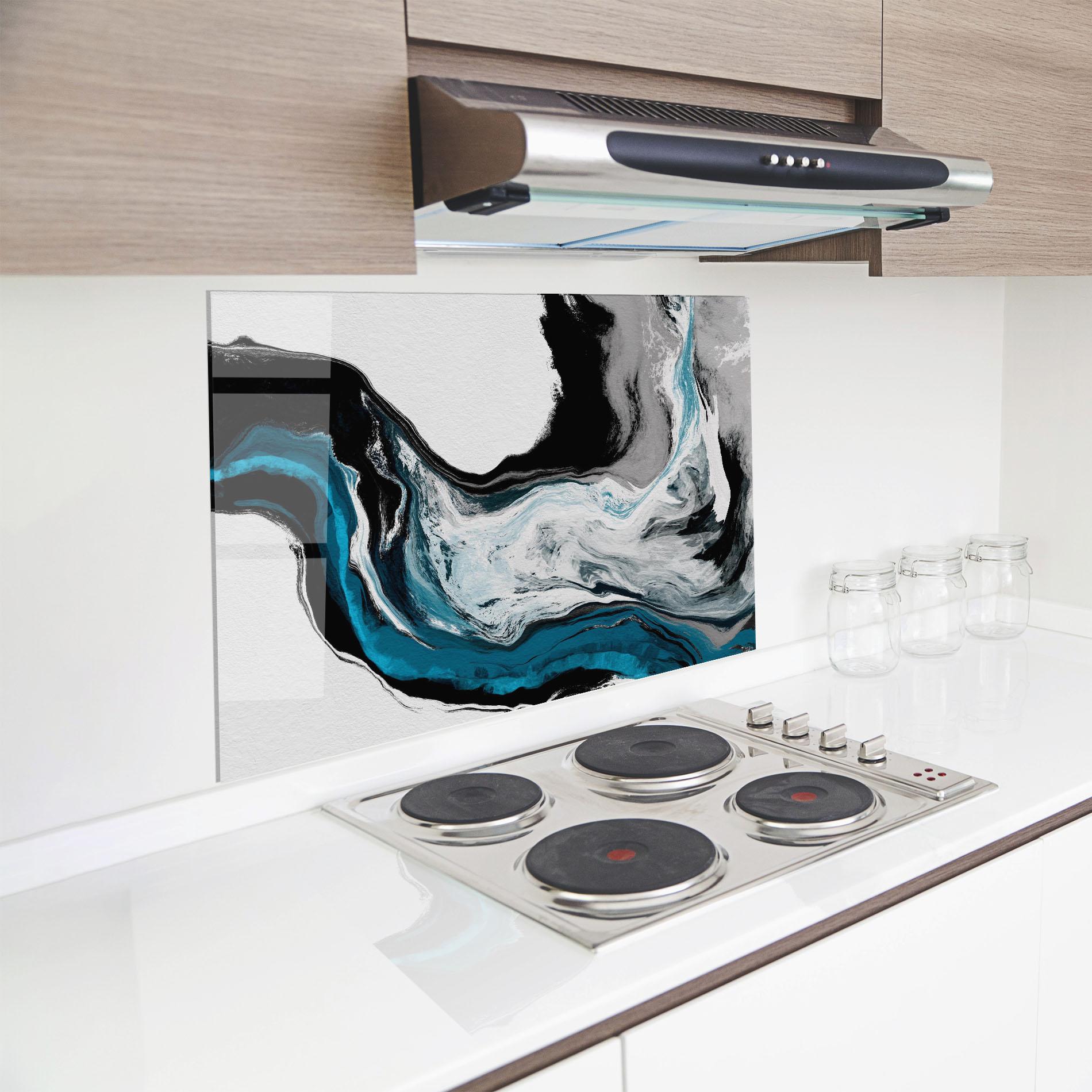 Küchenrückwand Glas Beautiful Abstract Wave mockup 8