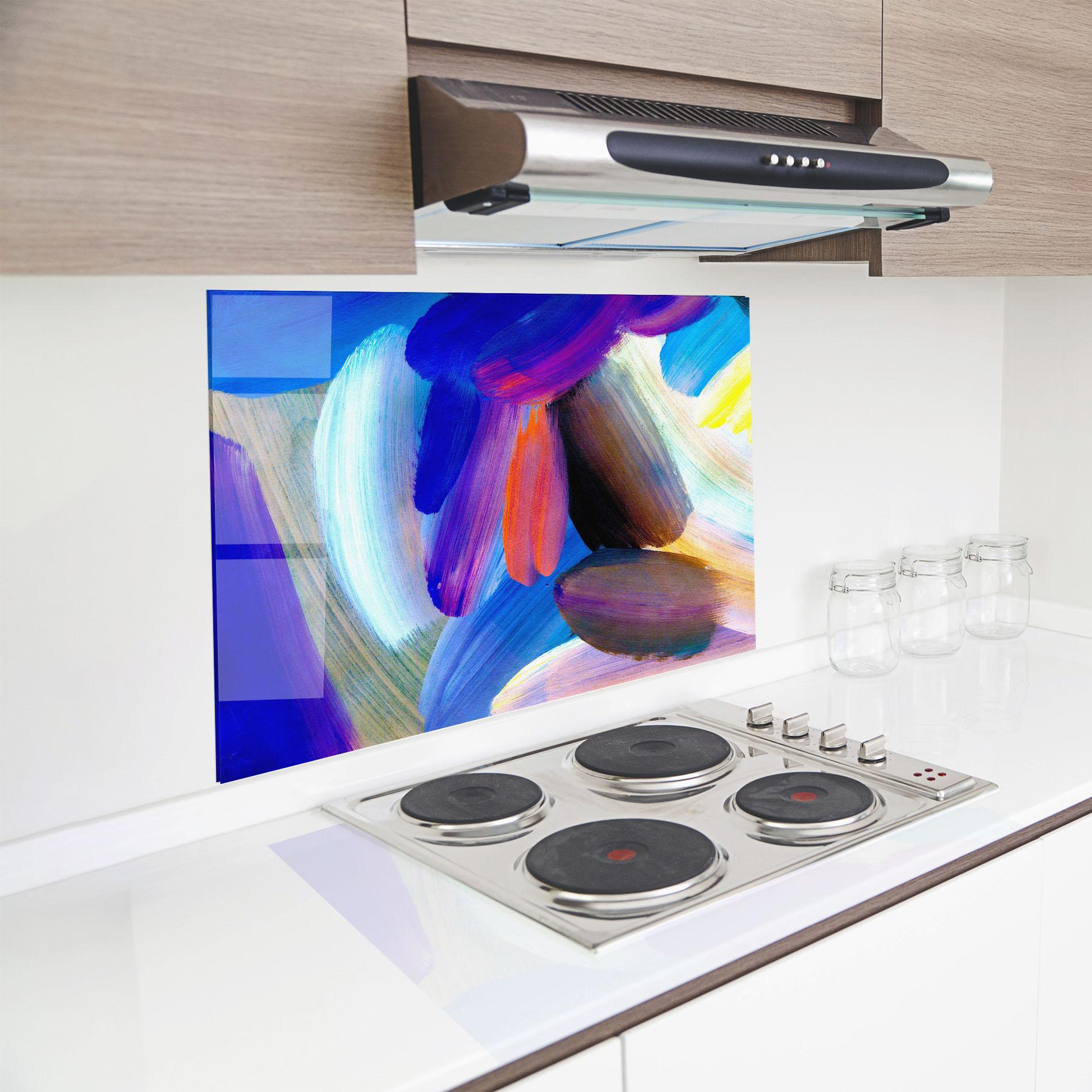 Küchenrückwand Glas Colorful Abstract mockup 8