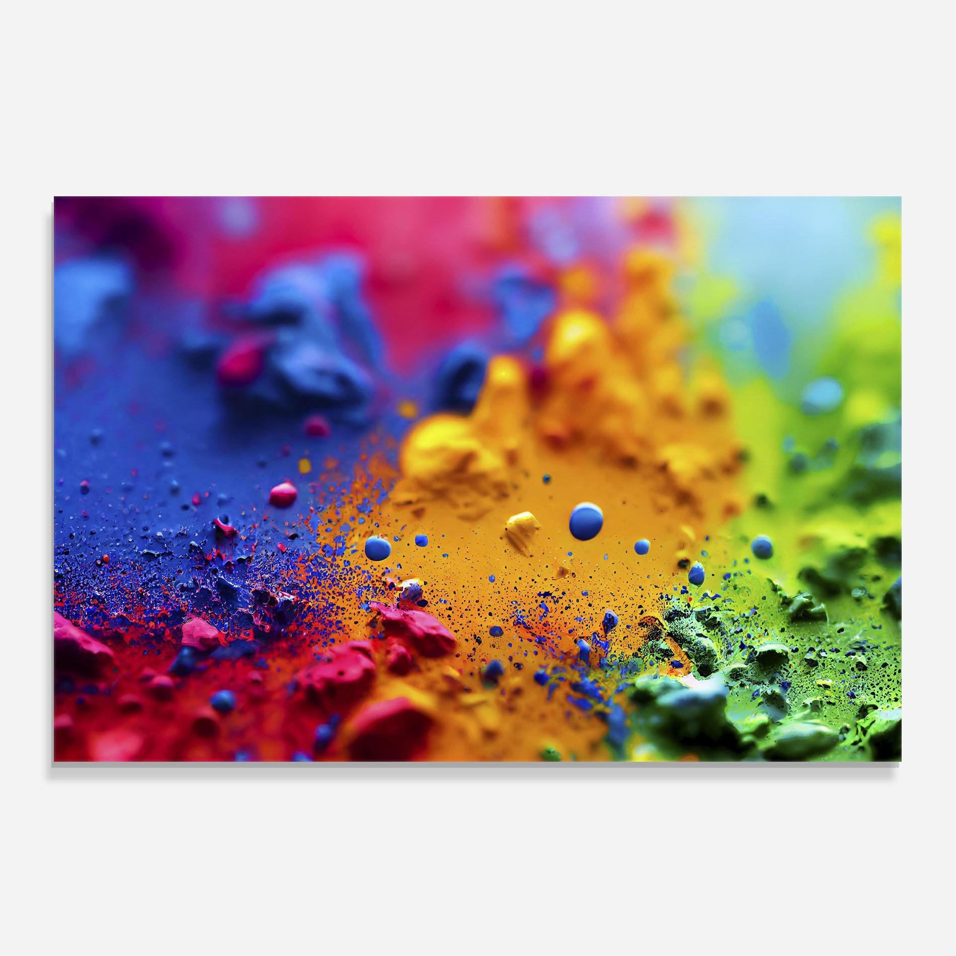 Küchenrückwand Glas Acrylic Yellow Texture mockup 0