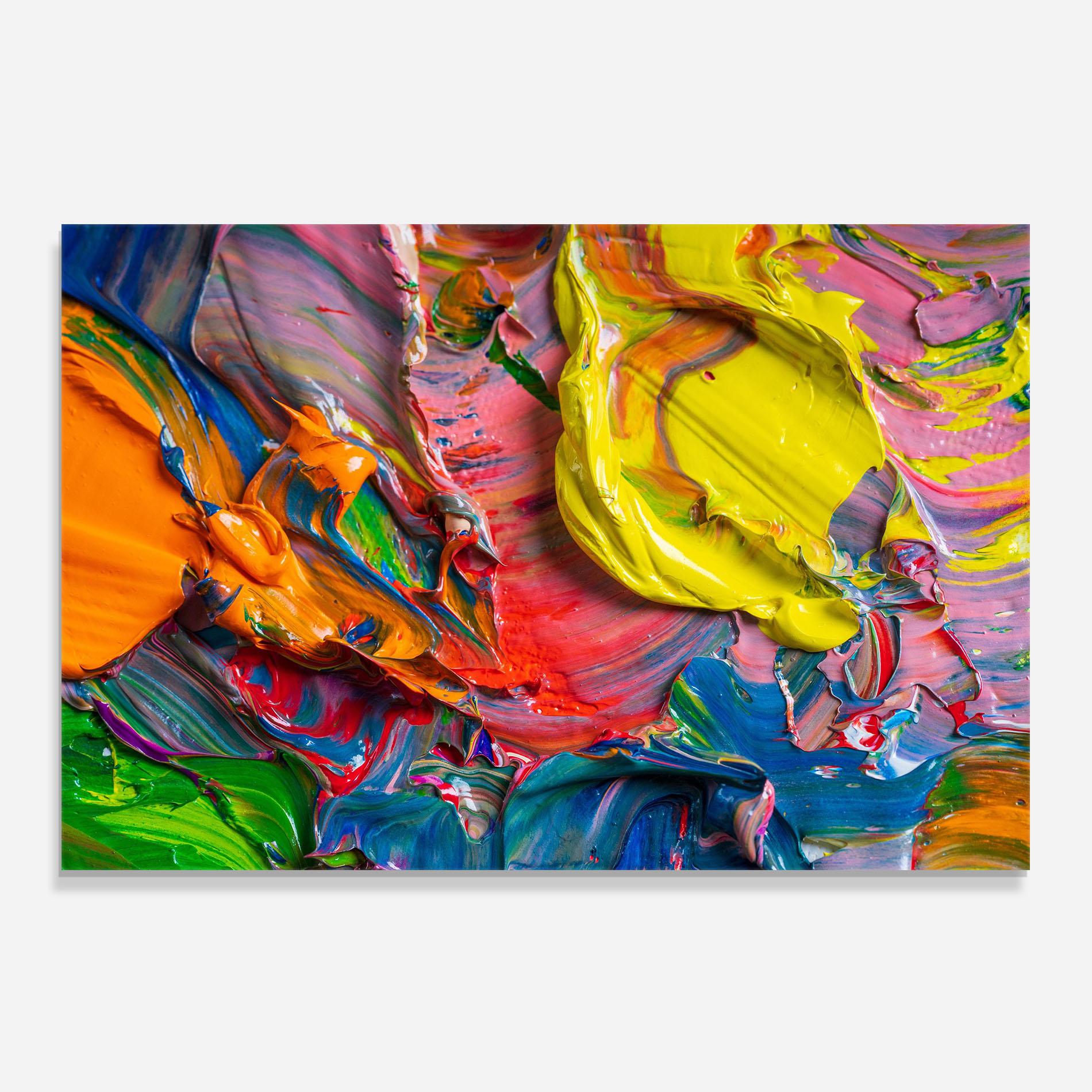 Küchenrückwand Glas Bright Oil Colors mockup 0