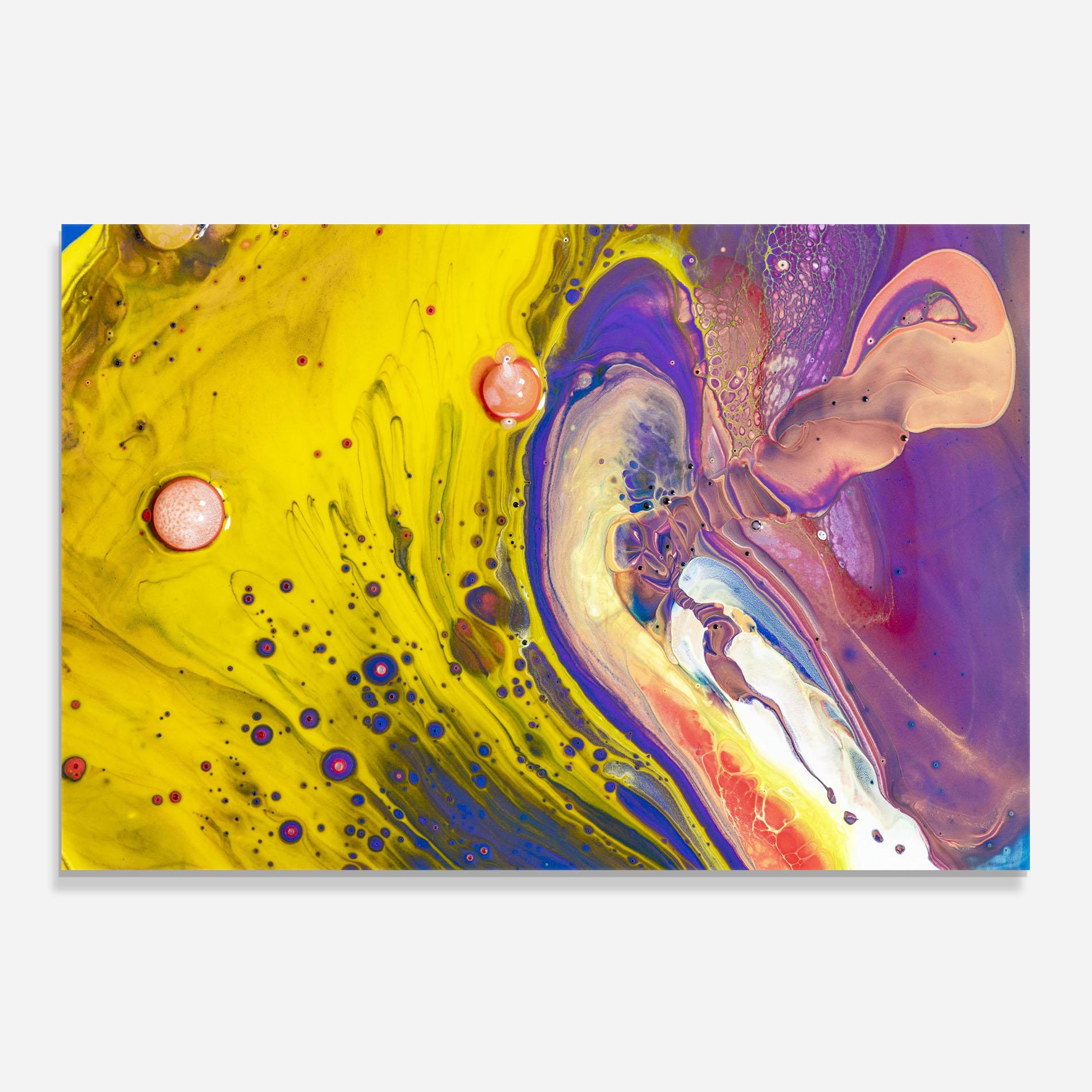 Küchenrückwand Glas Colorful Liquid Marble mockup 0
