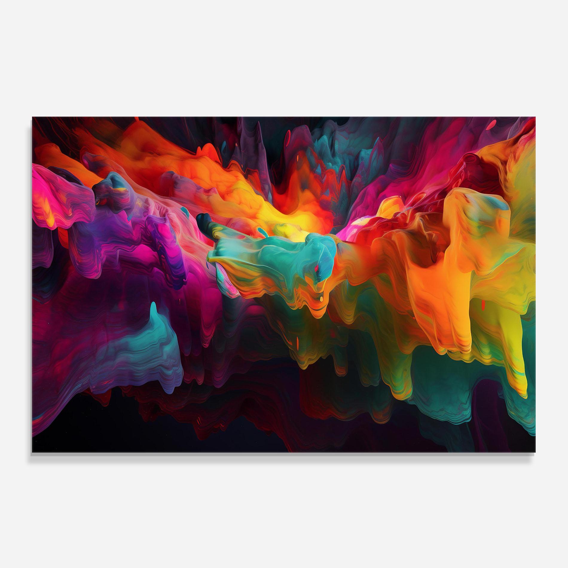 Küchenrückwand Glas Colorful Smoke mockup 0