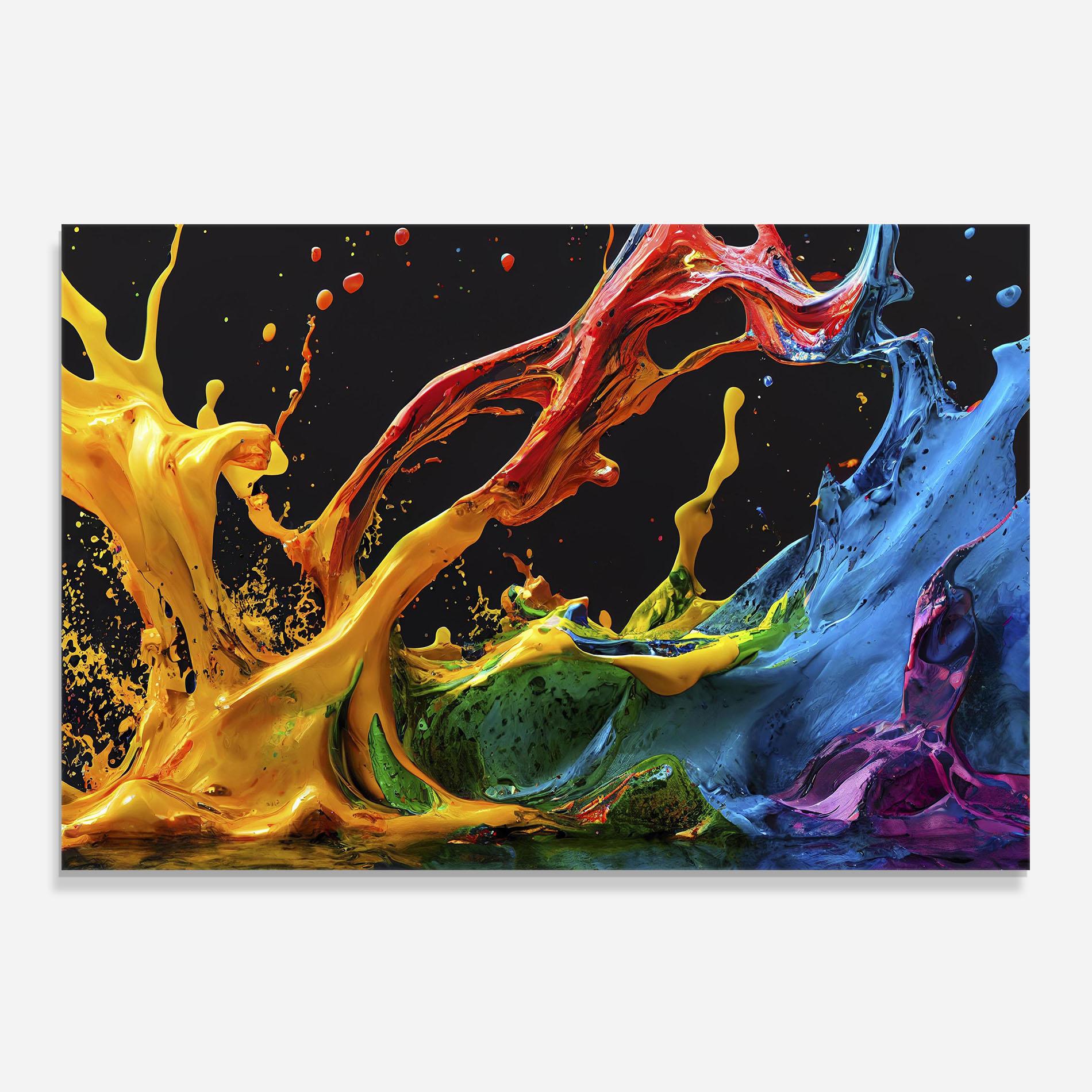 Küchenrückwand Glas Floating Yellow Splay mockup 0