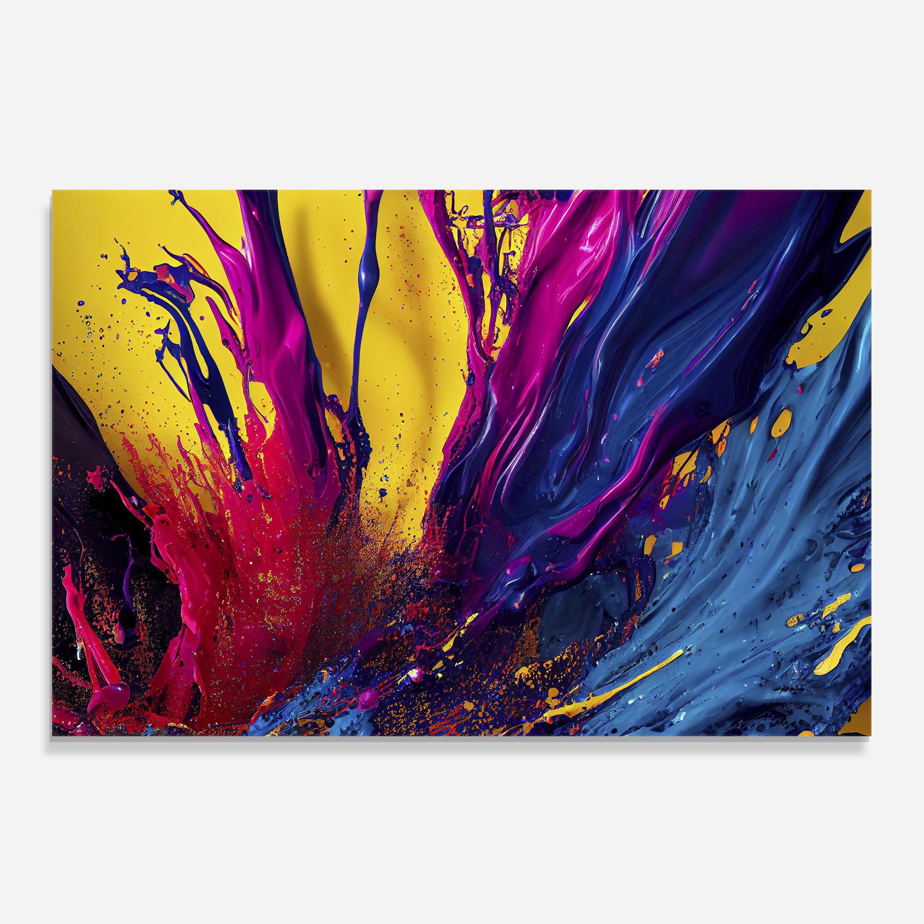 Küchenrückwand Glas Purple And Blue Splash mockup 0