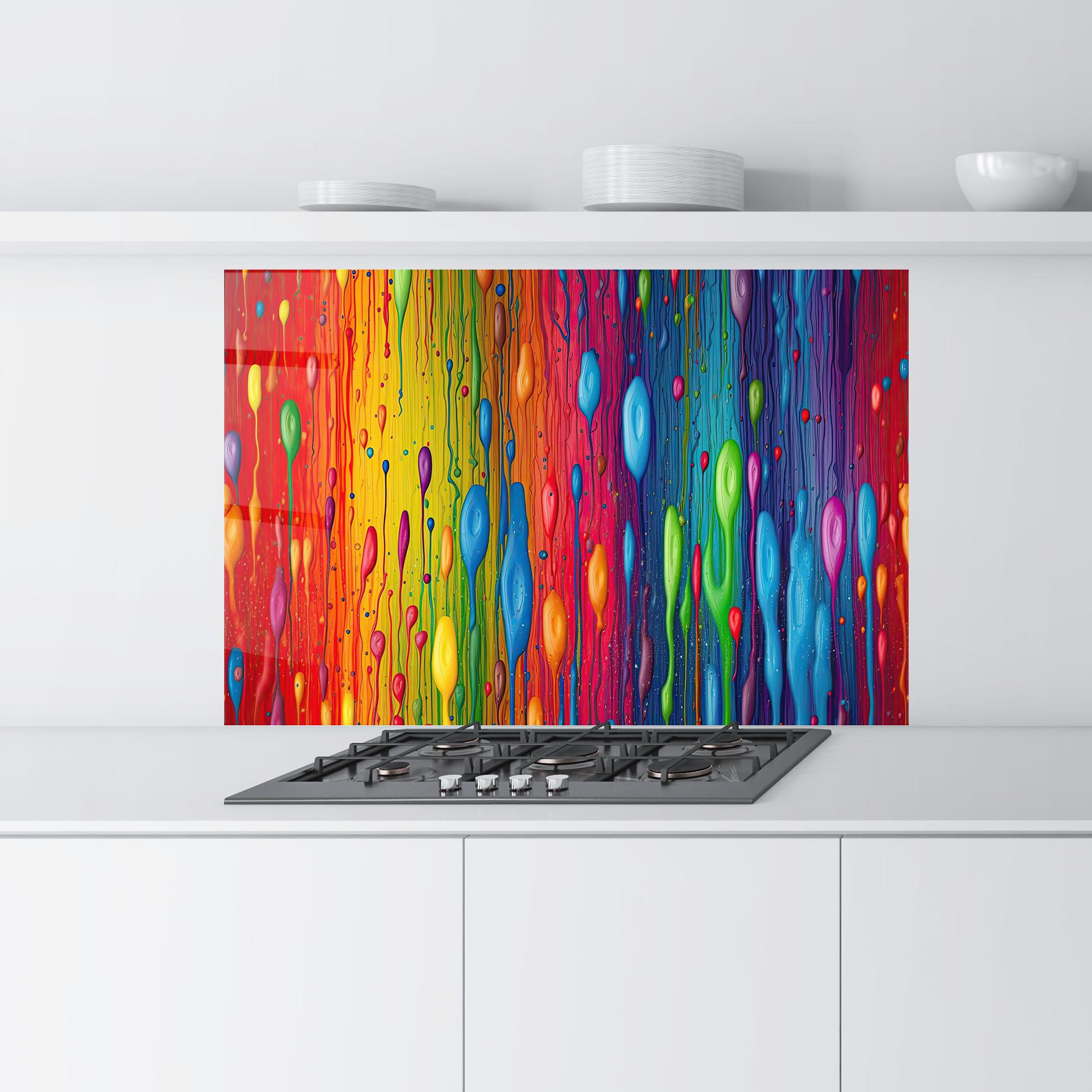 Küchenrückwand Glas Abstract Rainbow Pattern mockup 9