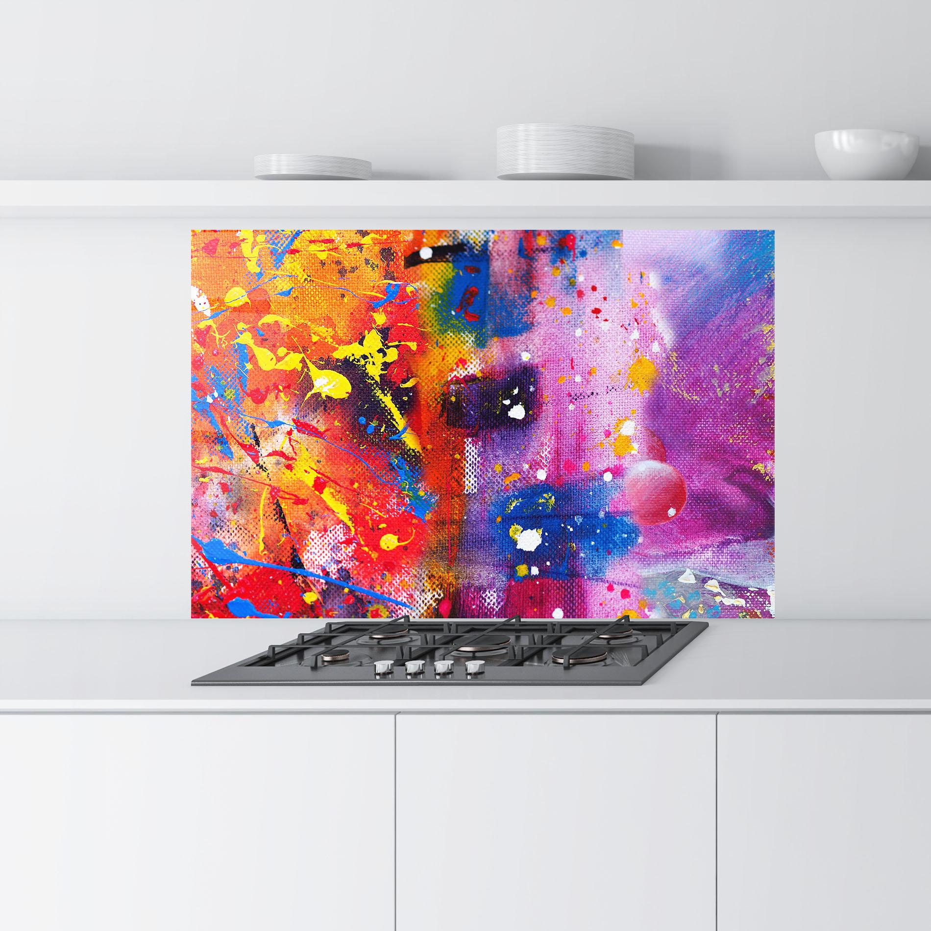 Küchenrückwand Glas Art Panorama mockup 9