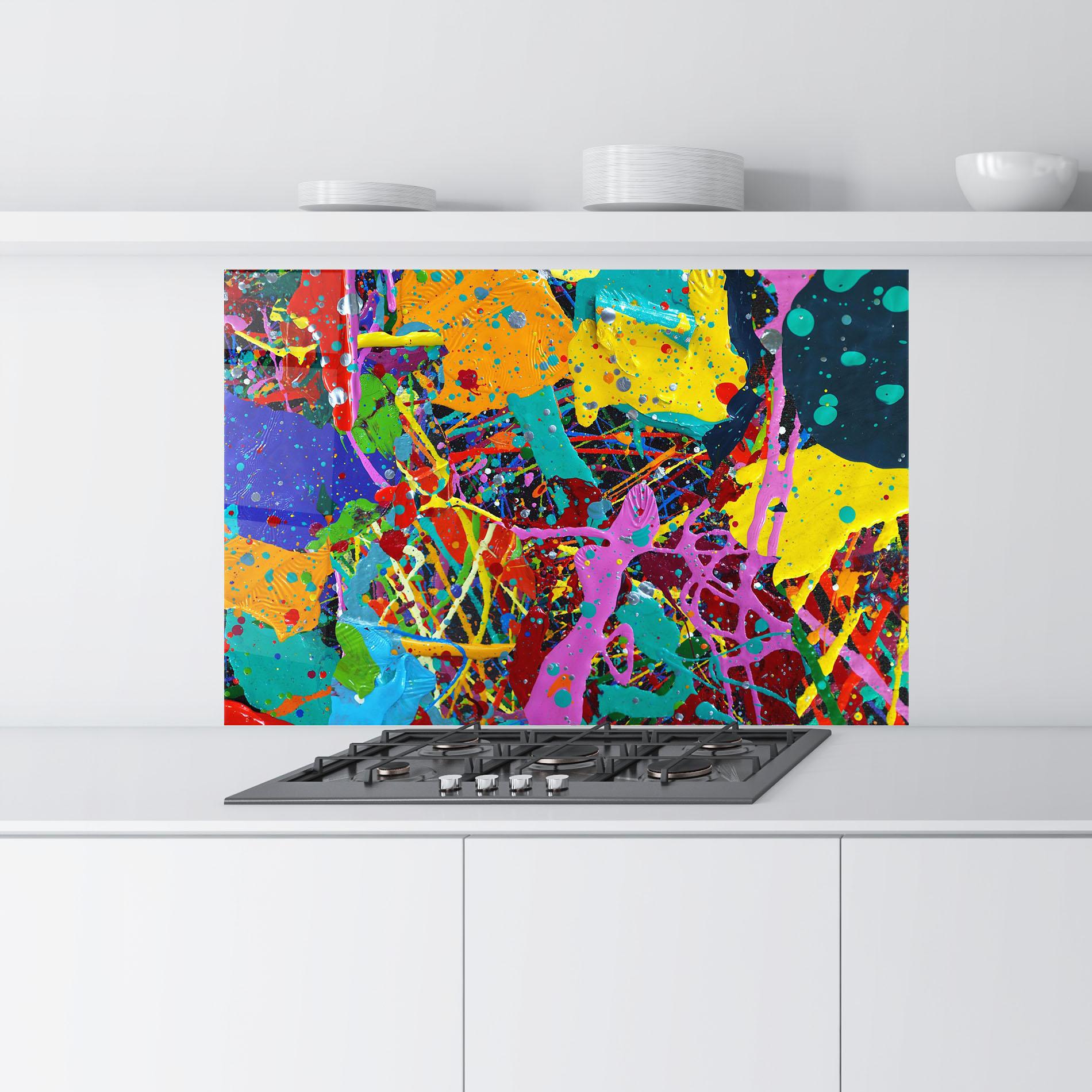 Küchenrückwand Glas Dark Panorama mockup 9