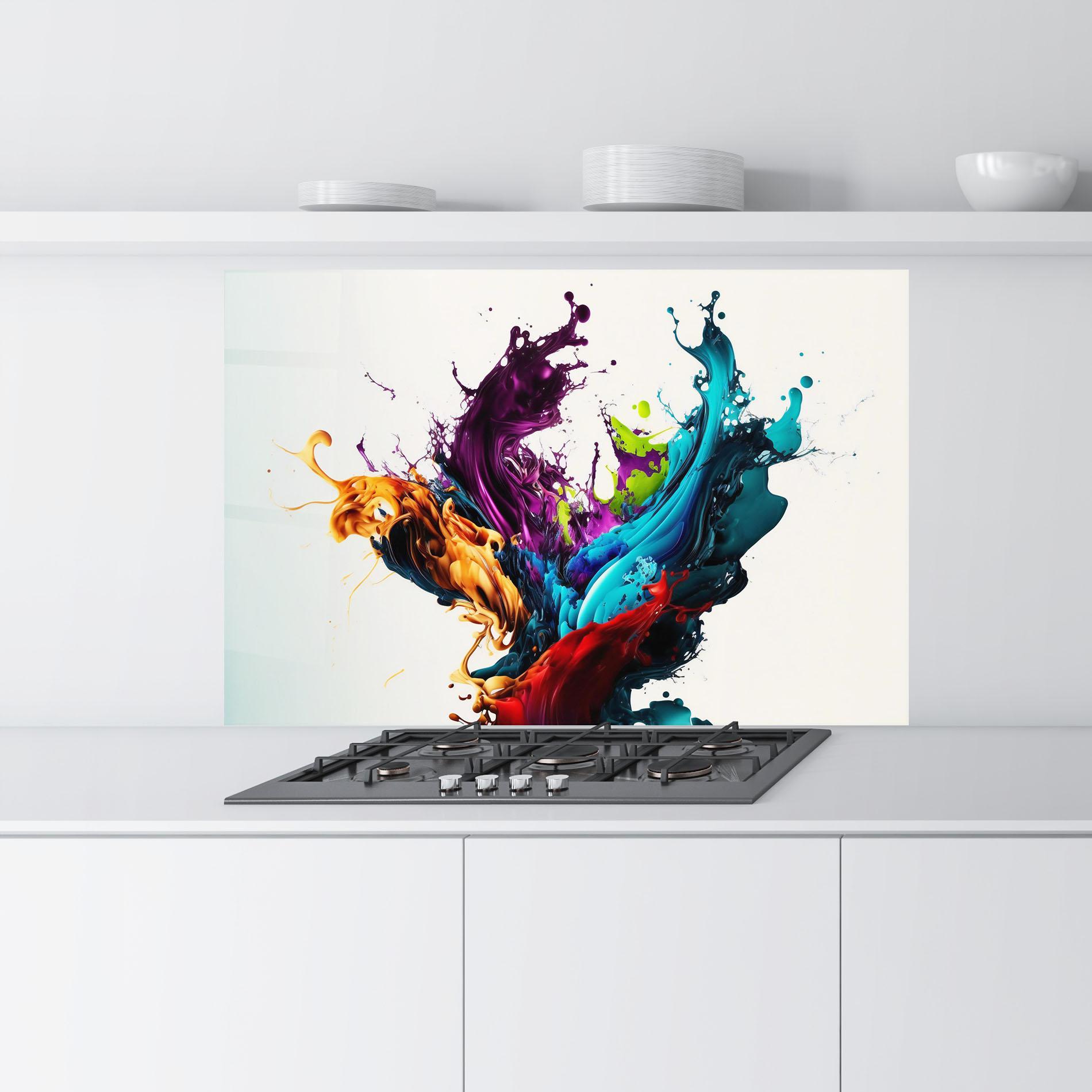 Küchenrückwand Glas Dark Purple Splash mockup 9