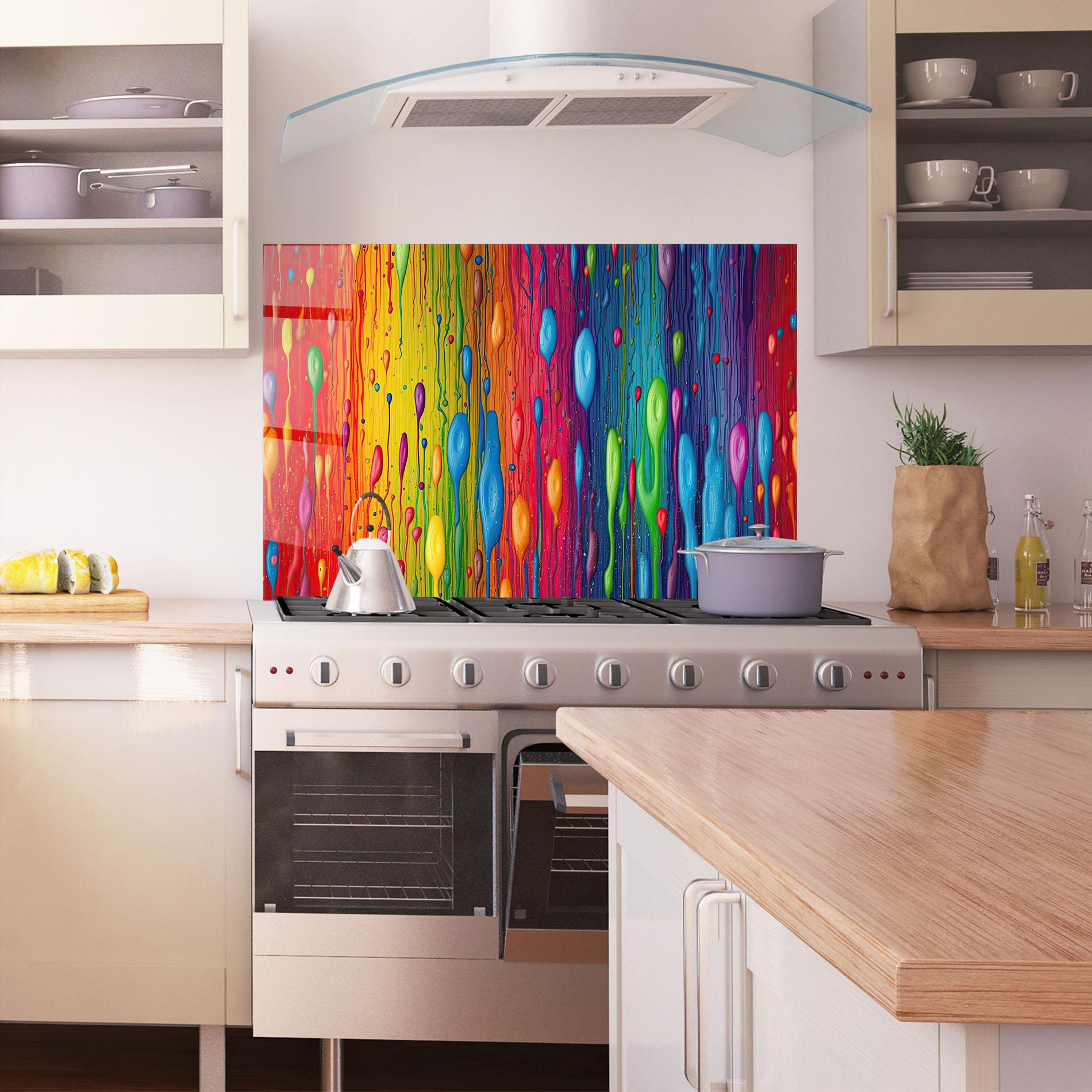 Küchenrückwand Glas Abstract Rainbow Pattern mockup 1