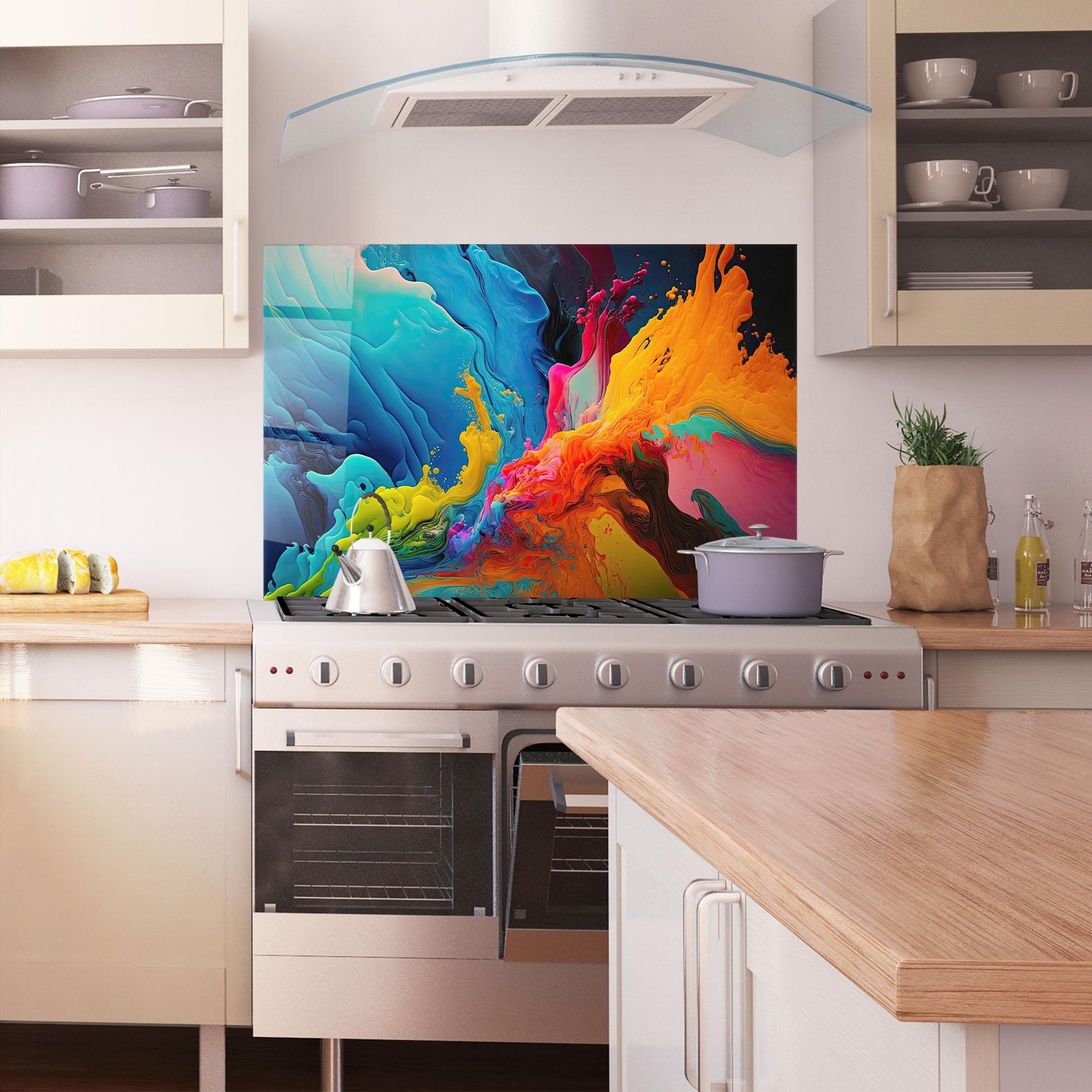 Küchenrückwand Glas Color Floating mockup 1