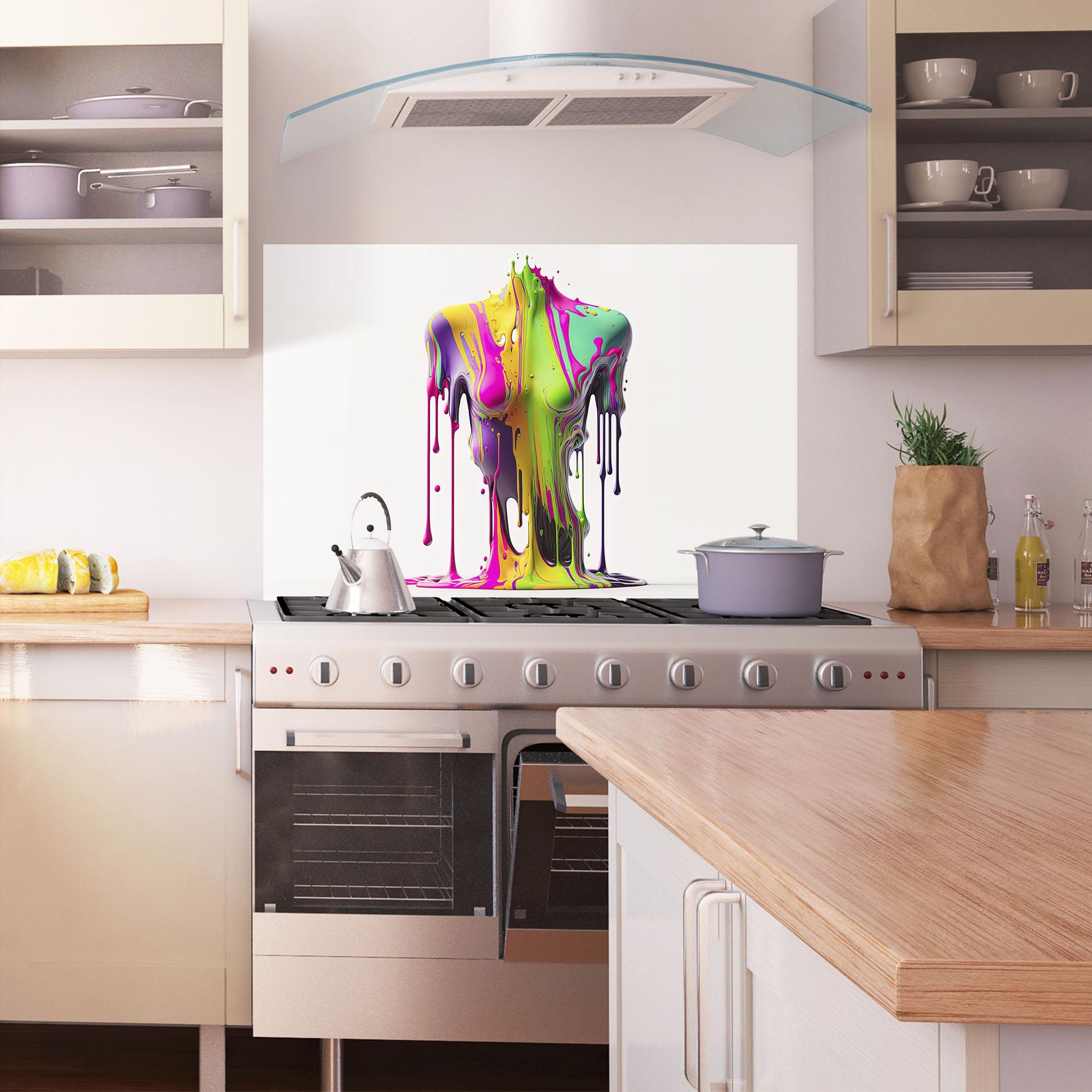 Küchenrückwand Glas Colorful Body mockup 1