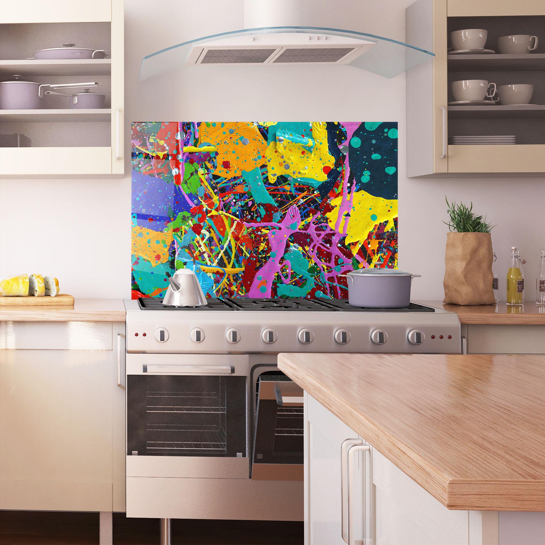 Küchenrückwand Glas Dark Panorama mockup 1