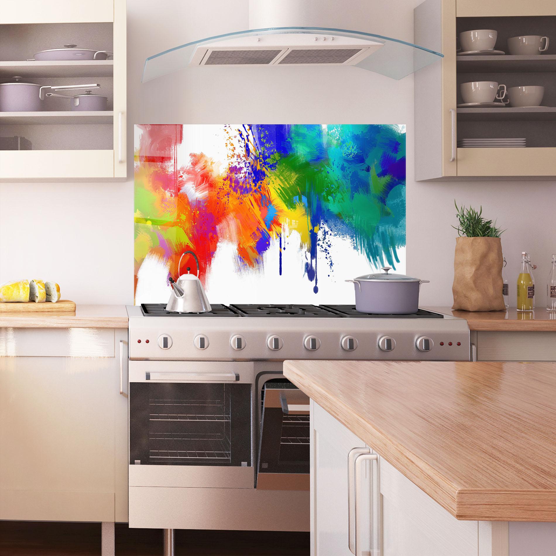 Küchenrückwand Glas Paint Stroke mockup 1