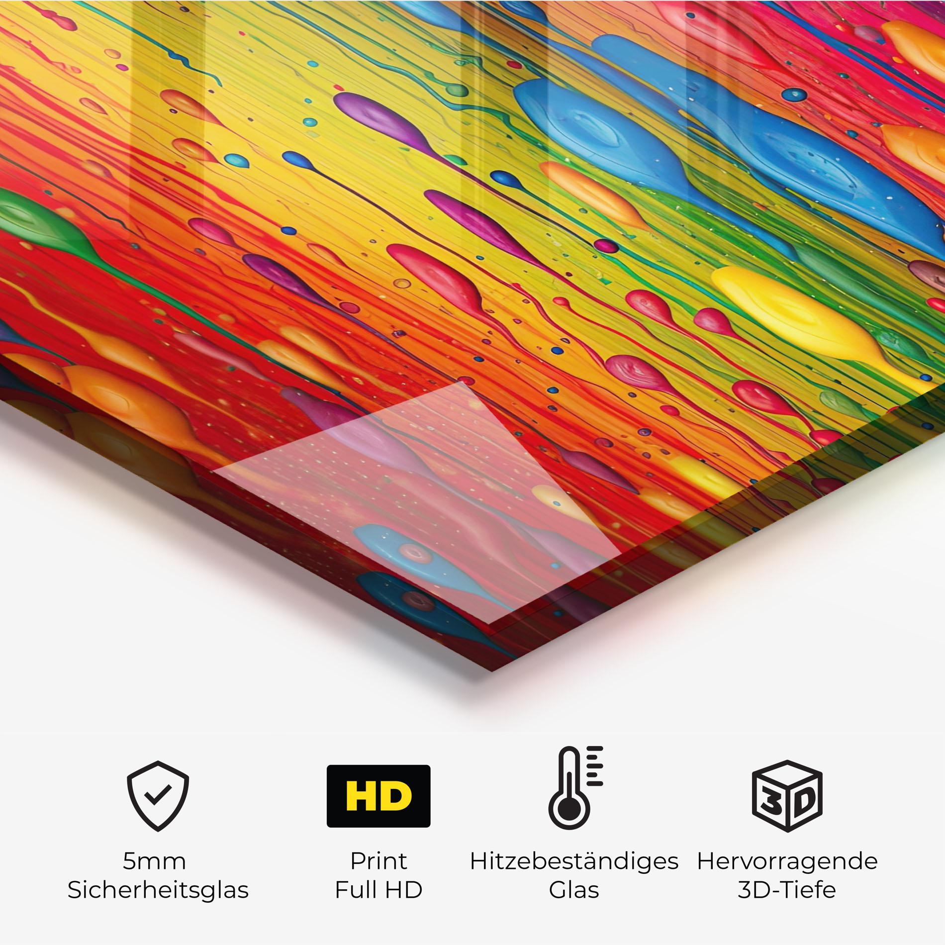 Küchenrückwand Glas Abstract Rainbow Pattern mockup 2