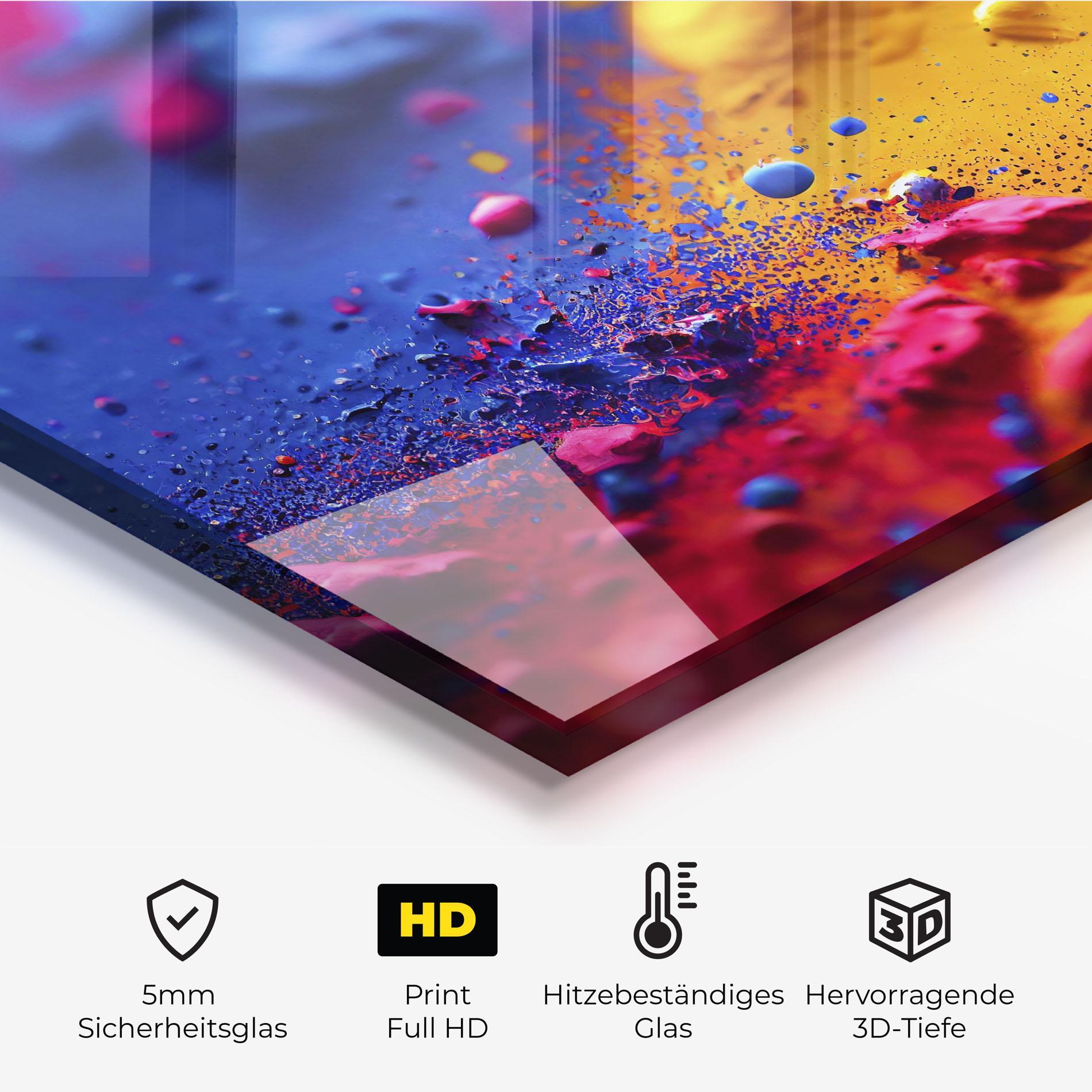 Küchenrückwand Glas Acrylic Yellow Texture mockup 2