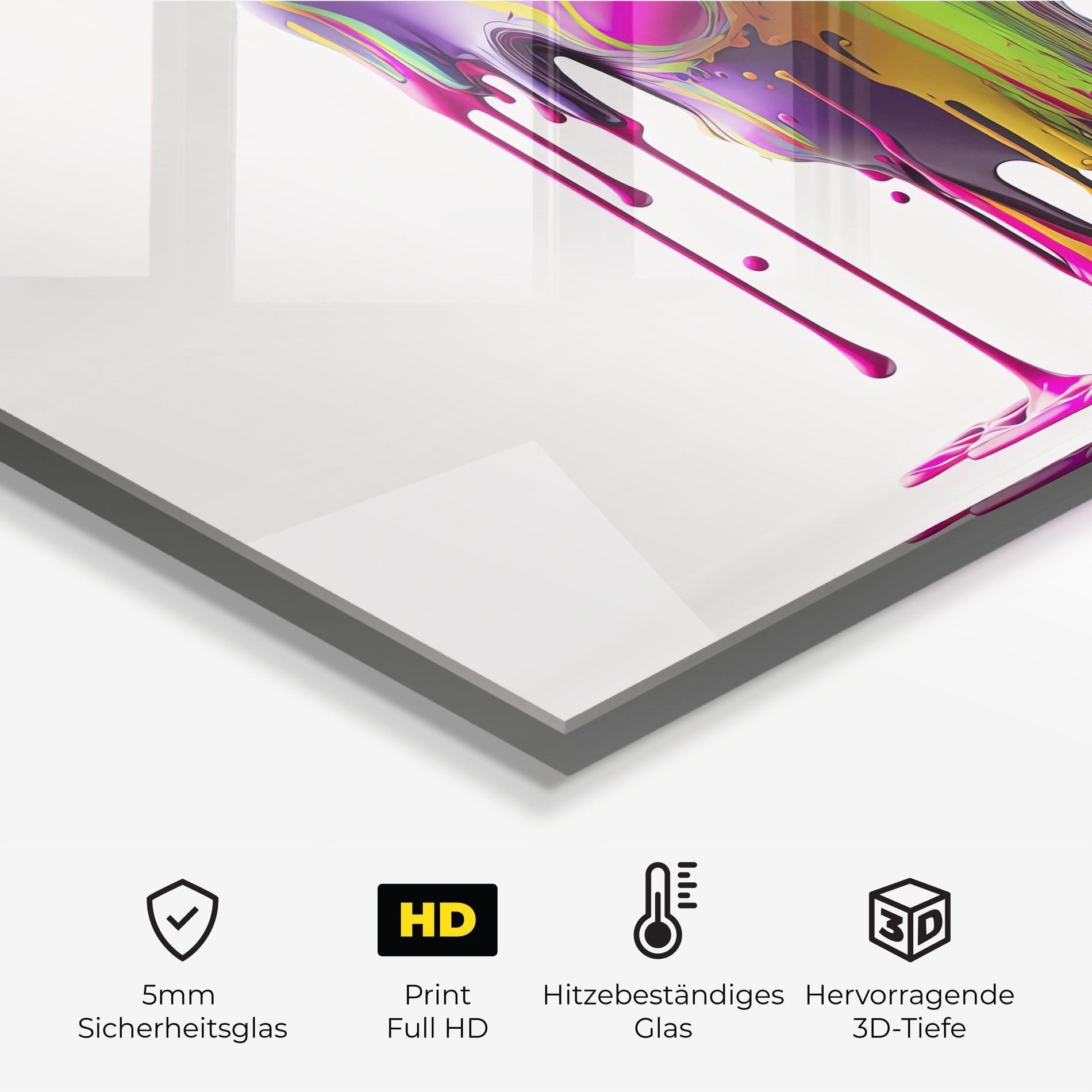 Küchenrückwand Glas Colorful Body mockup 2