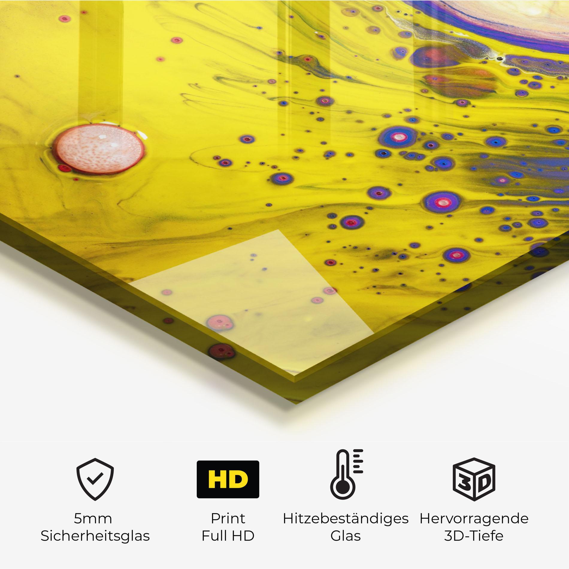 Küchenrückwand Glas Colorful Liquid Marble mockup 2