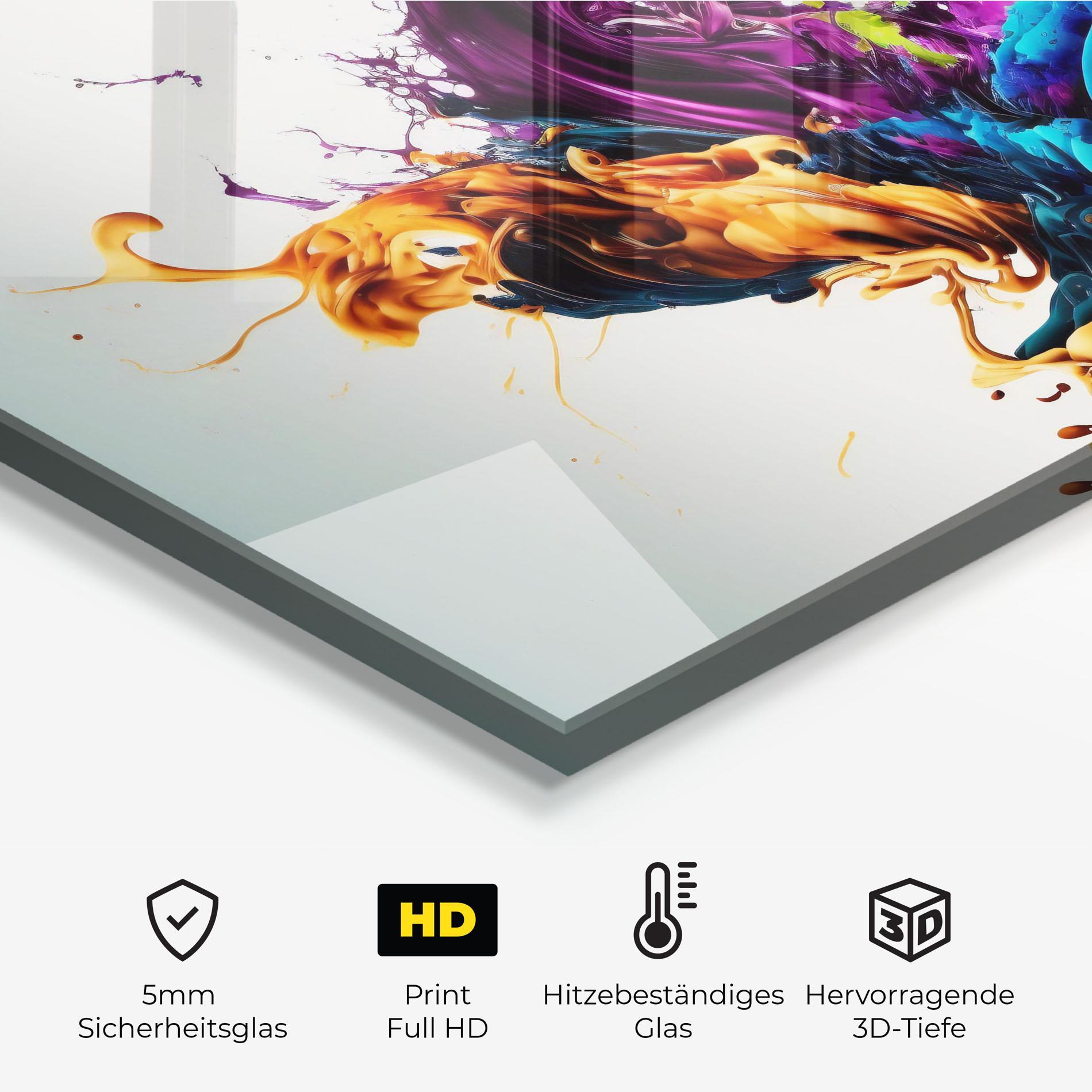 Küchenrückwand Glas Dark Purple Splash mockup 2