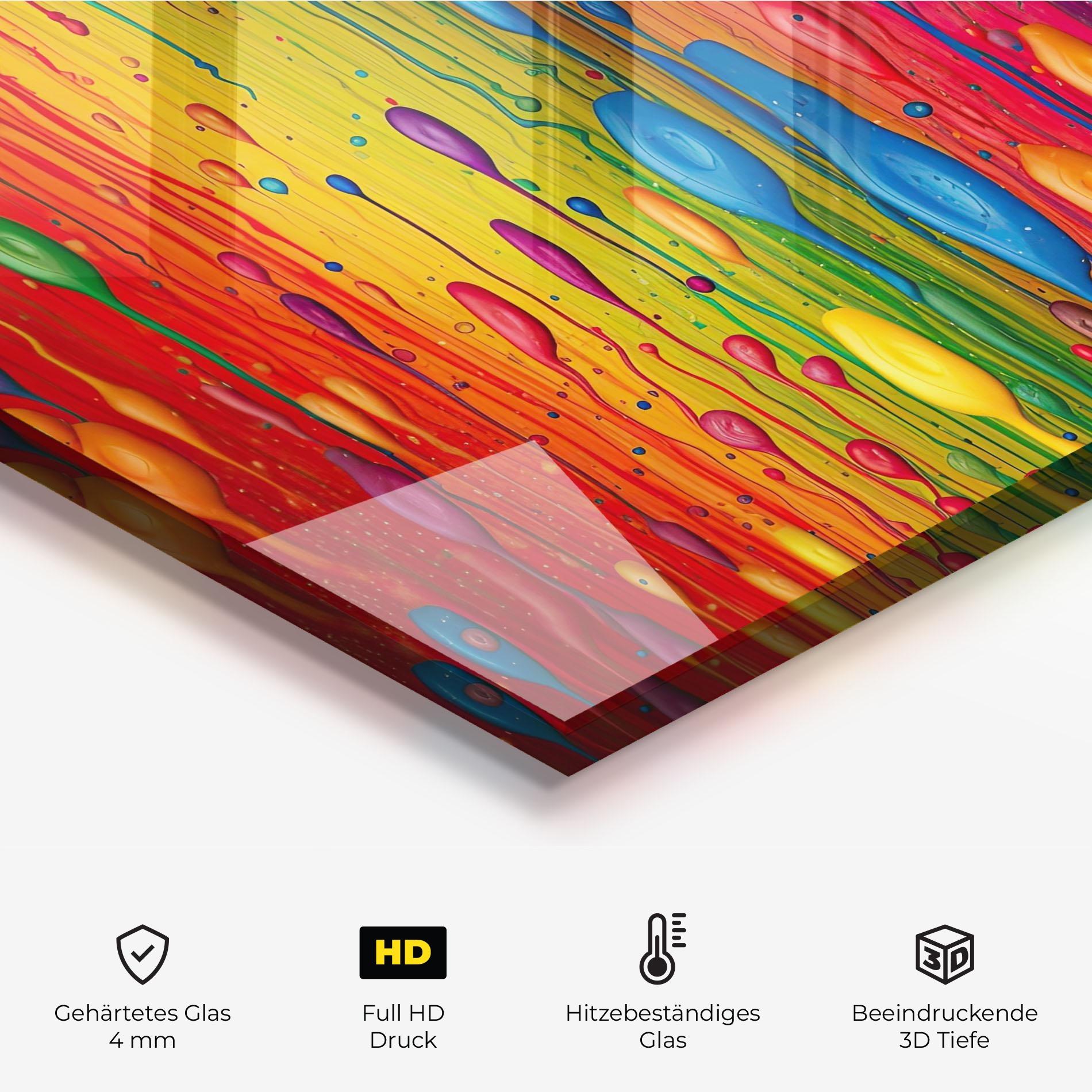 Küchenrückwand Glas Abstract Rainbow Pattern mockup 2