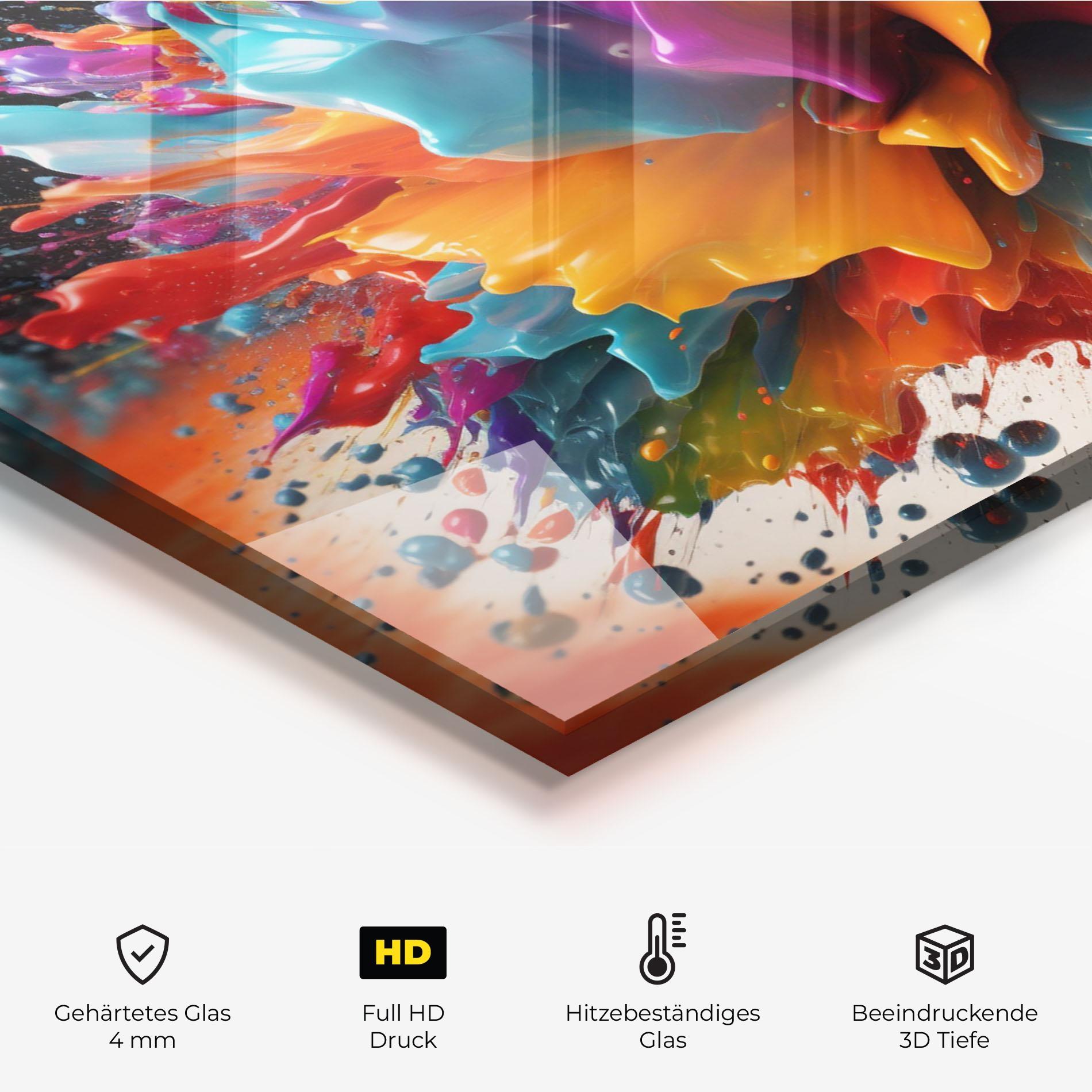 Küchenrückwand Glas Abstract Splash mockup 2