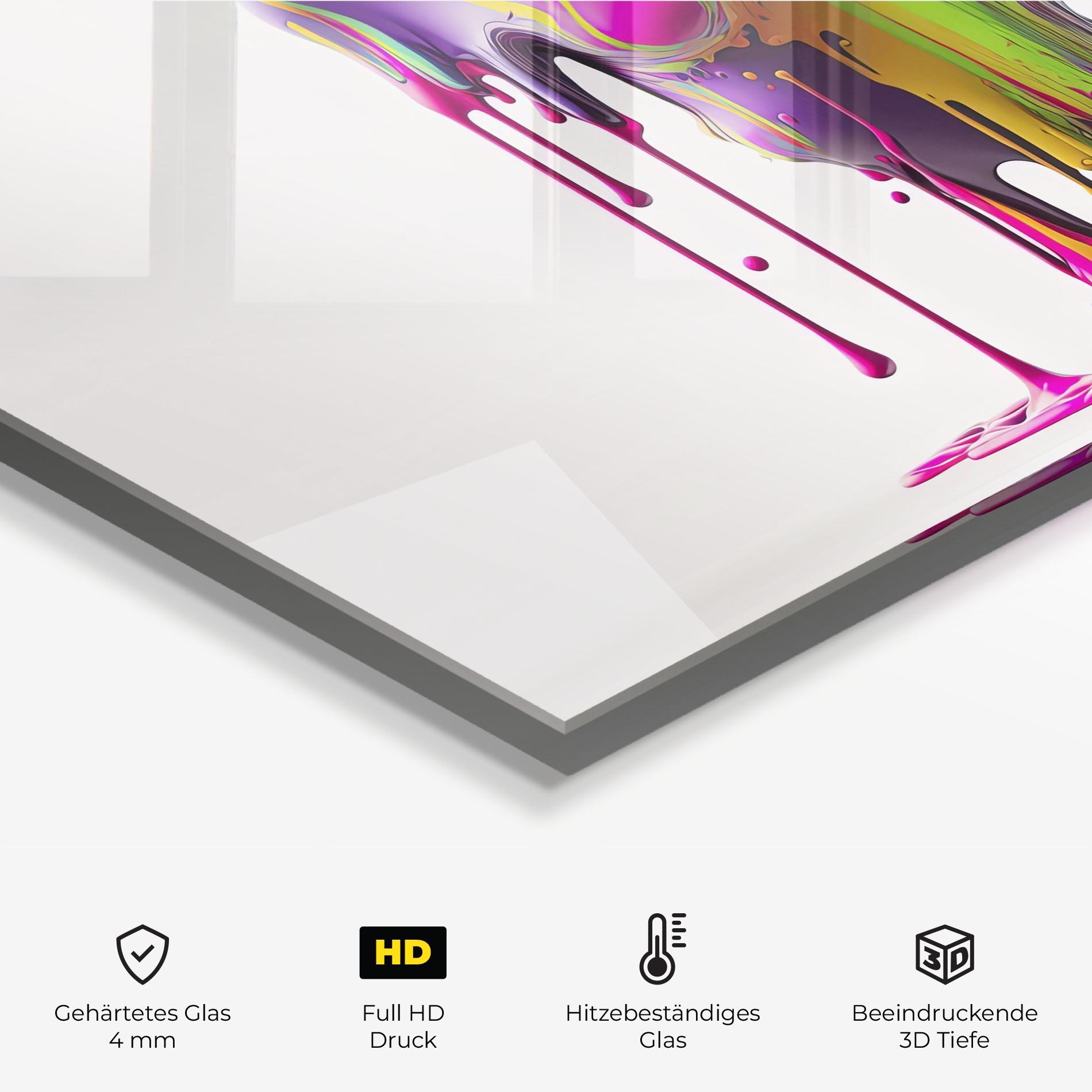 Küchenrückwand Glas Colorful Body mockup 2