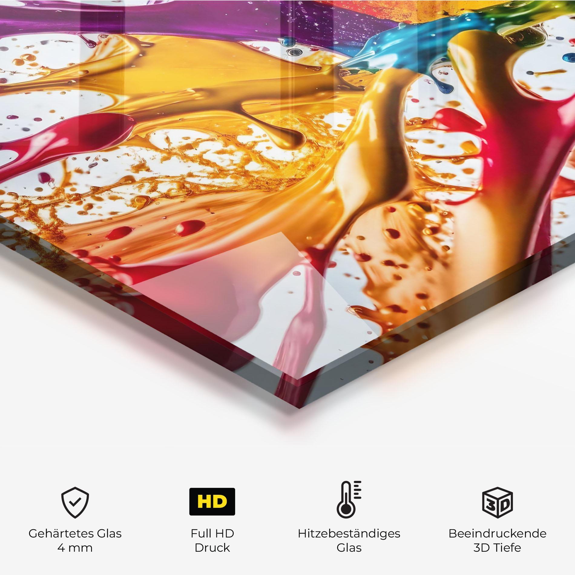 Küchenrückwand Glas Colorful Yellow Rainbow mockup 2