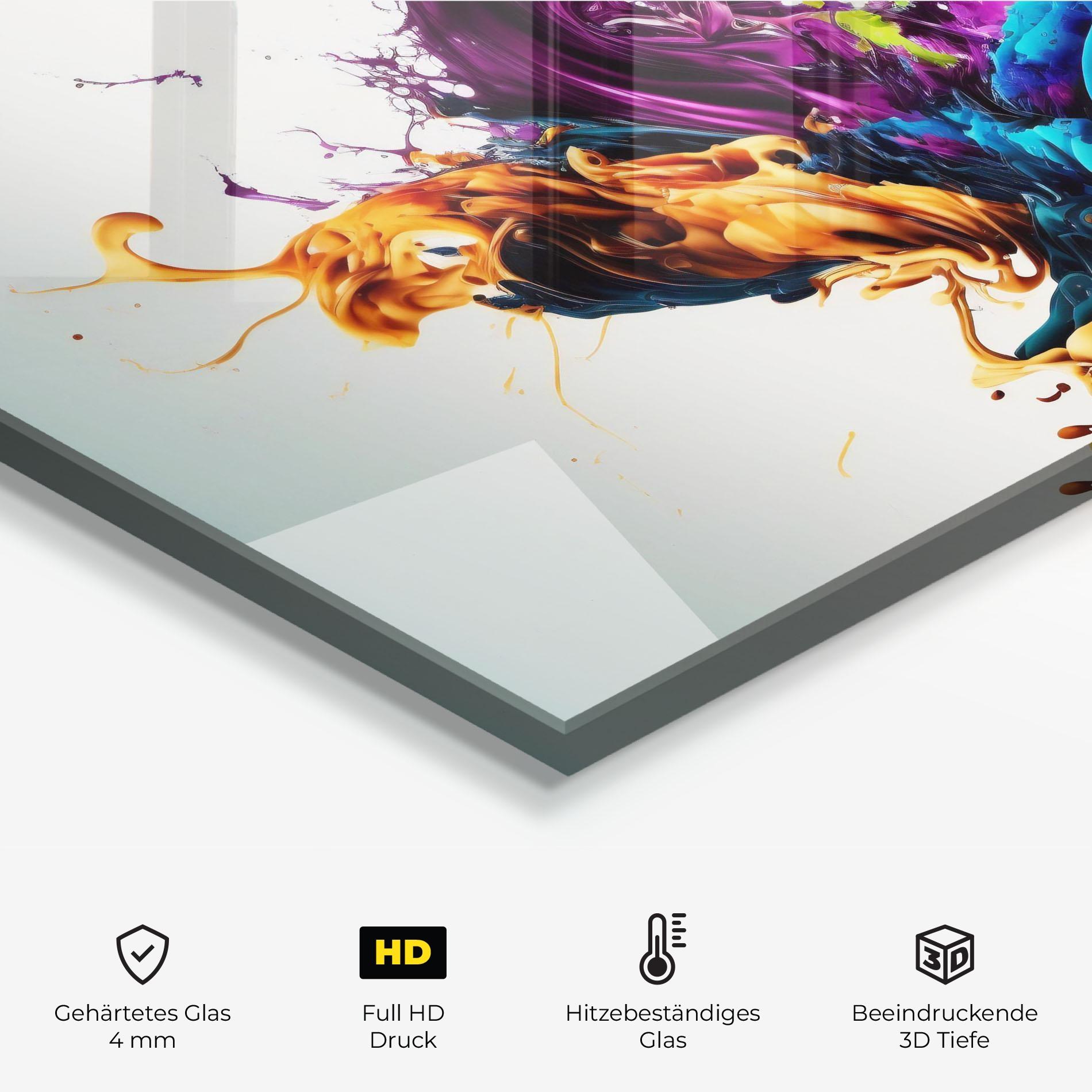 Küchenrückwand Glas Dark Purple Splash mockup 2