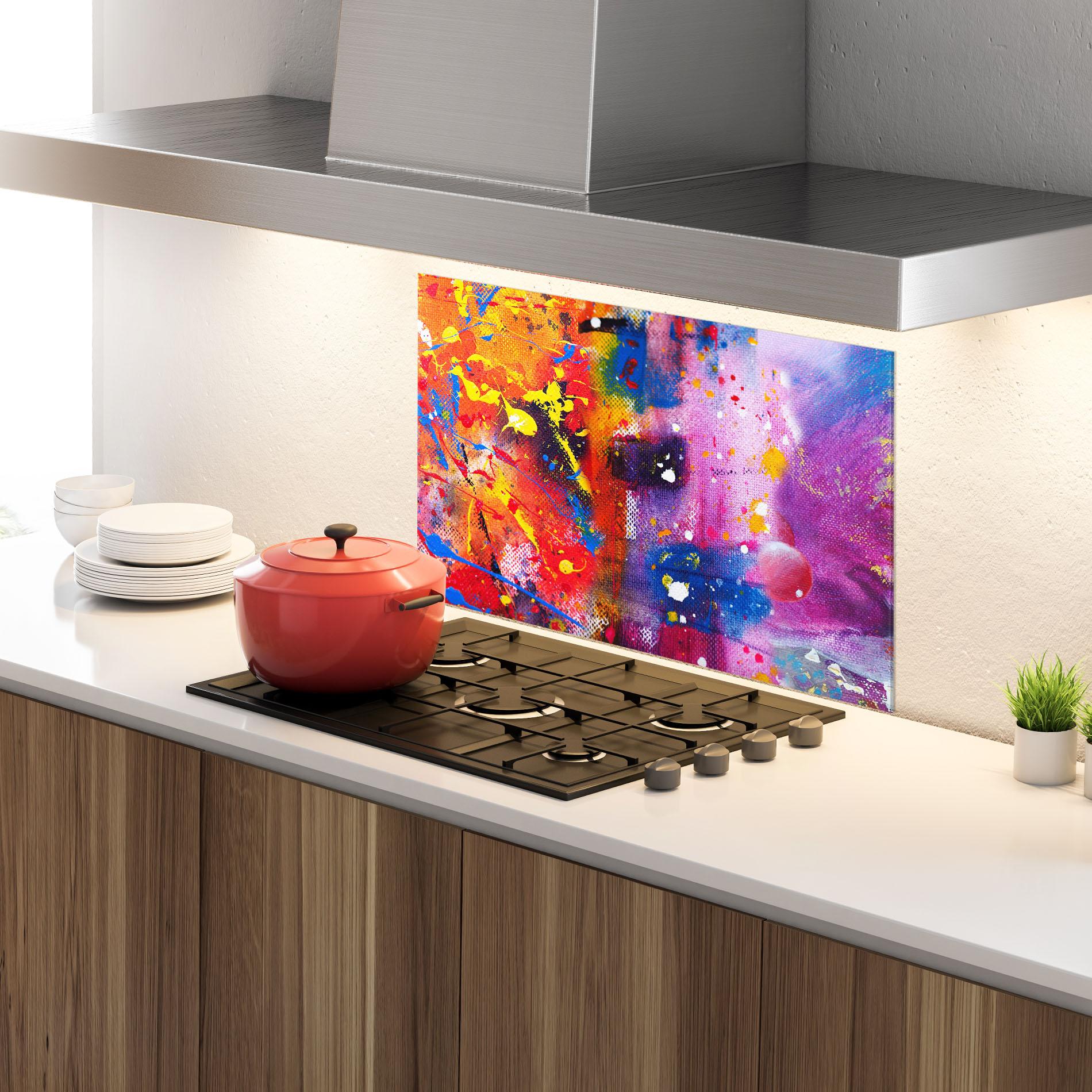 Küchenrückwand Glas Art Panorama mockup 4