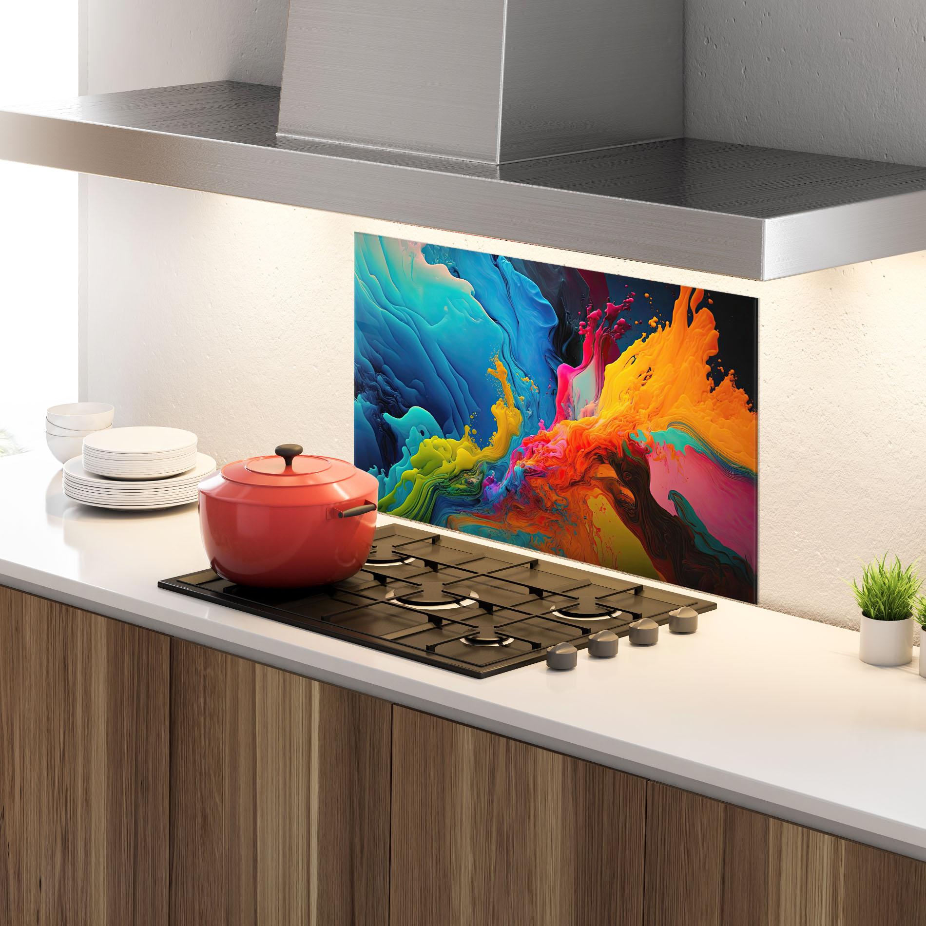 Küchenrückwand Glas Color Floating mockup 4