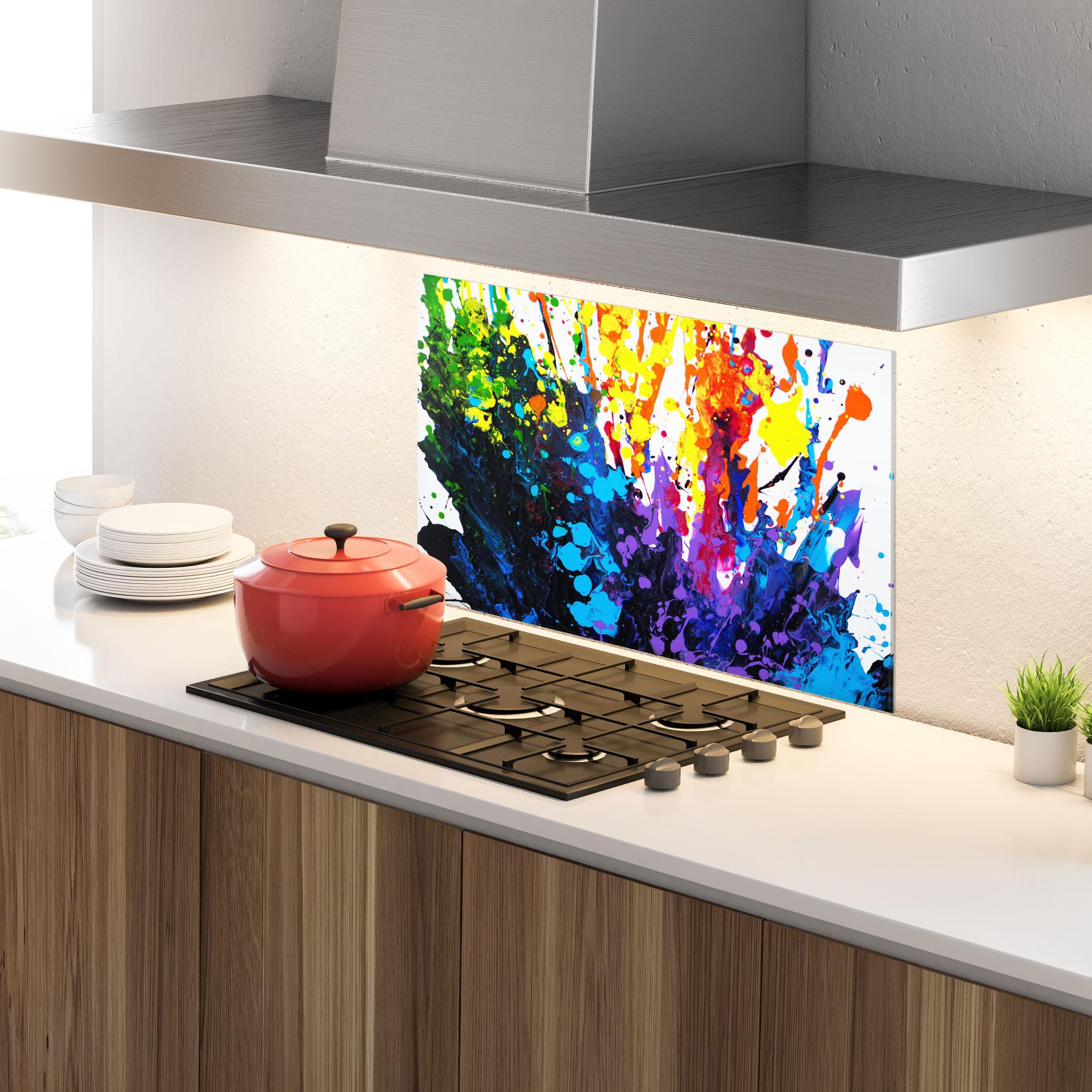 Küchenrückwand Glas Color Splash 2d mockup 4