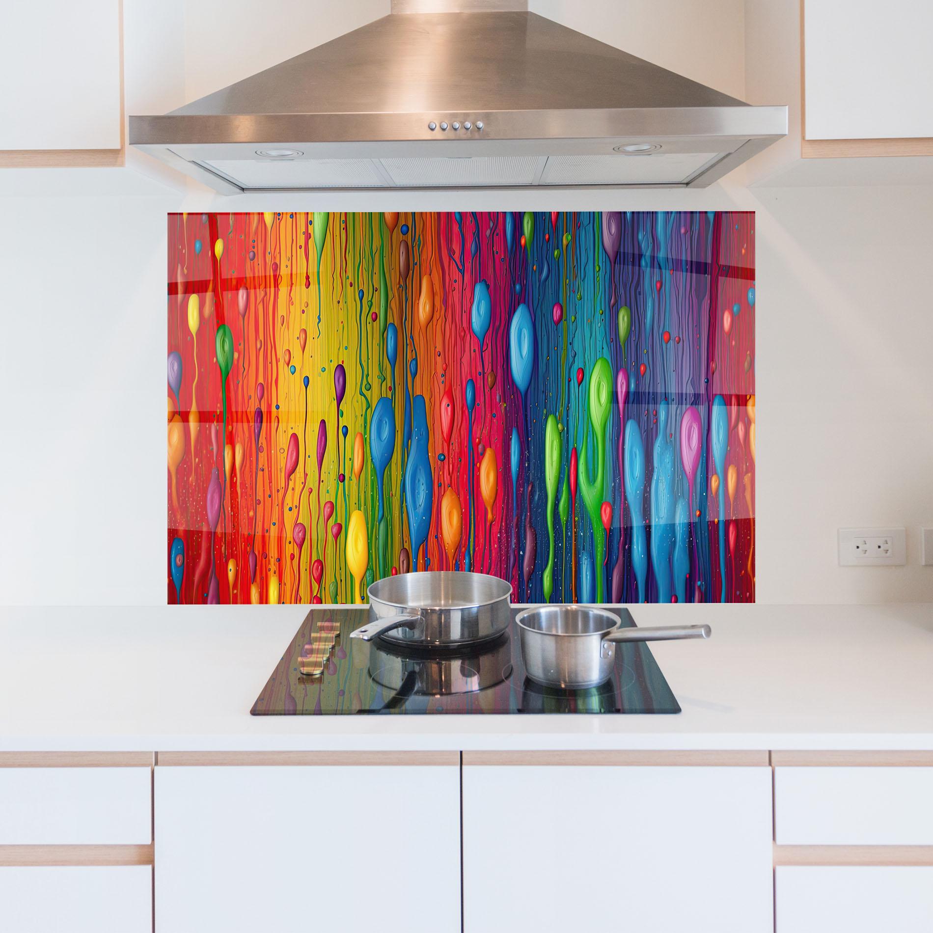 Küchenrückwand Glas Abstract Rainbow Pattern mockup 5