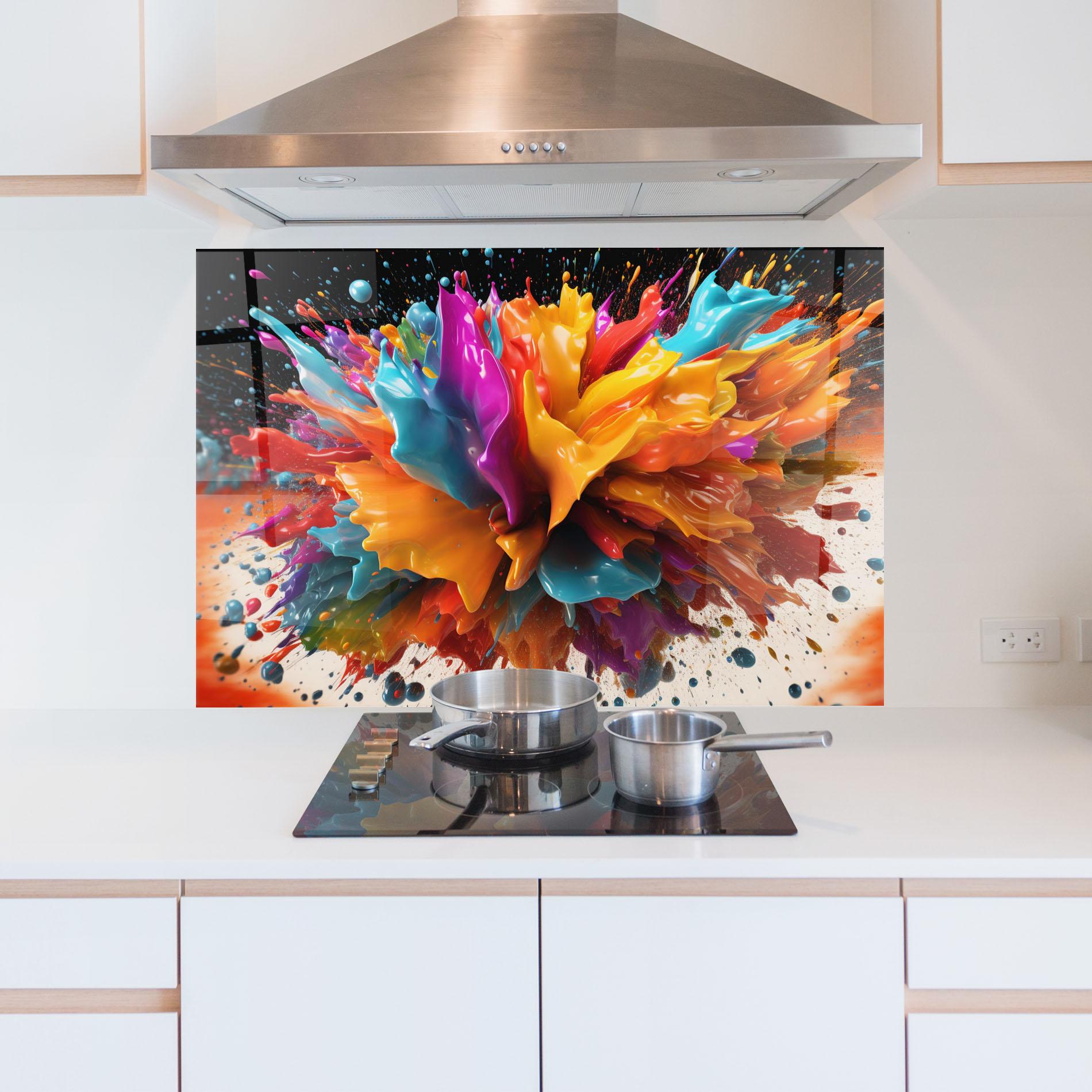 Küchenrückwand Glas Abstract Splash mockup 5