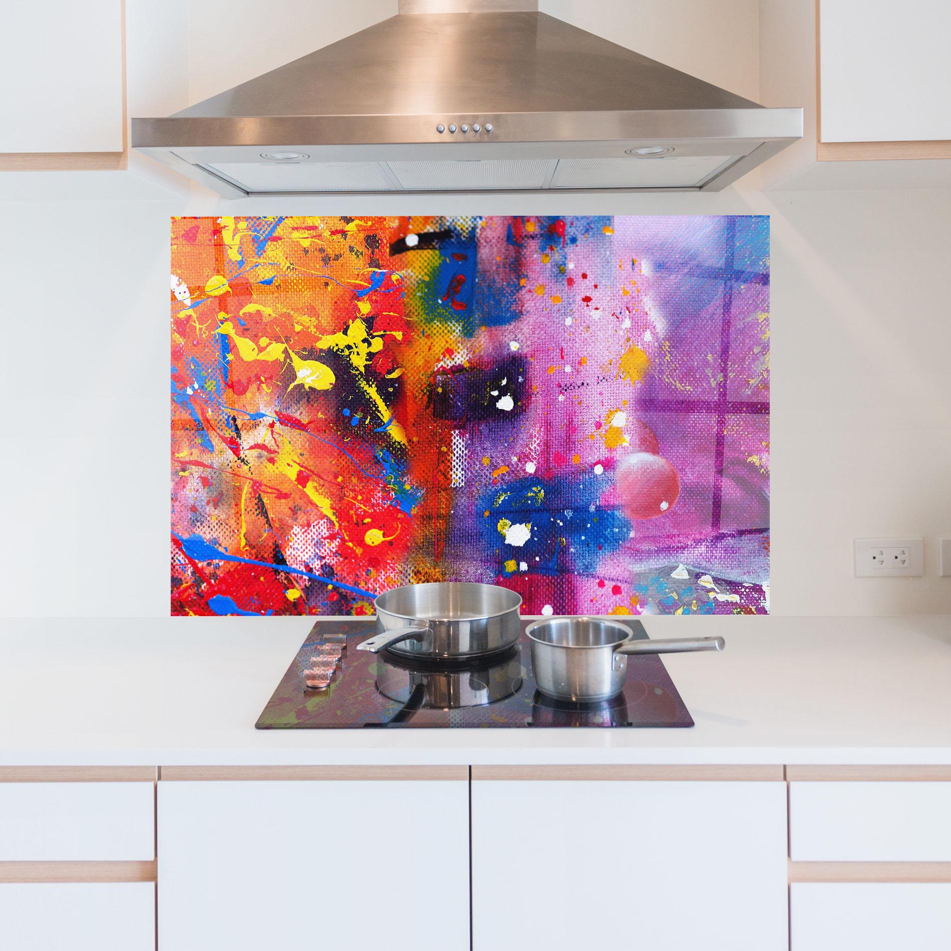 Küchenrückwand Glas Art Panorama mockup 5