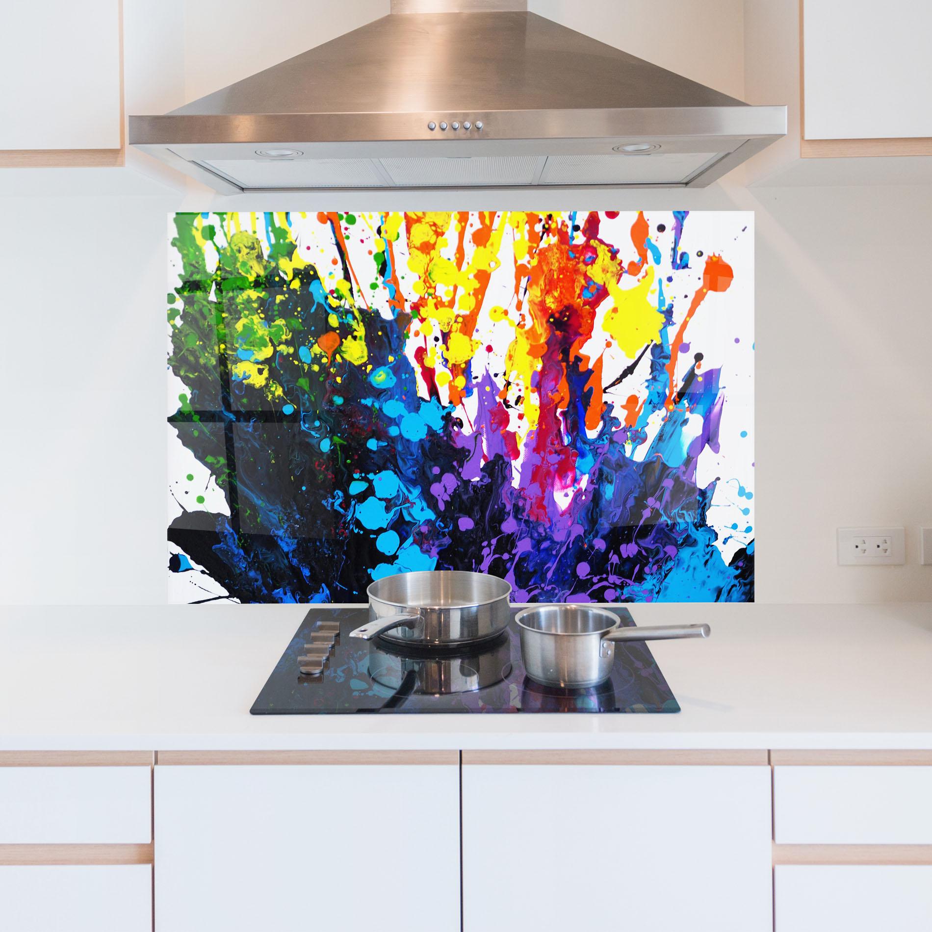 Küchenrückwand Glas Color Splash 2d mockup 5